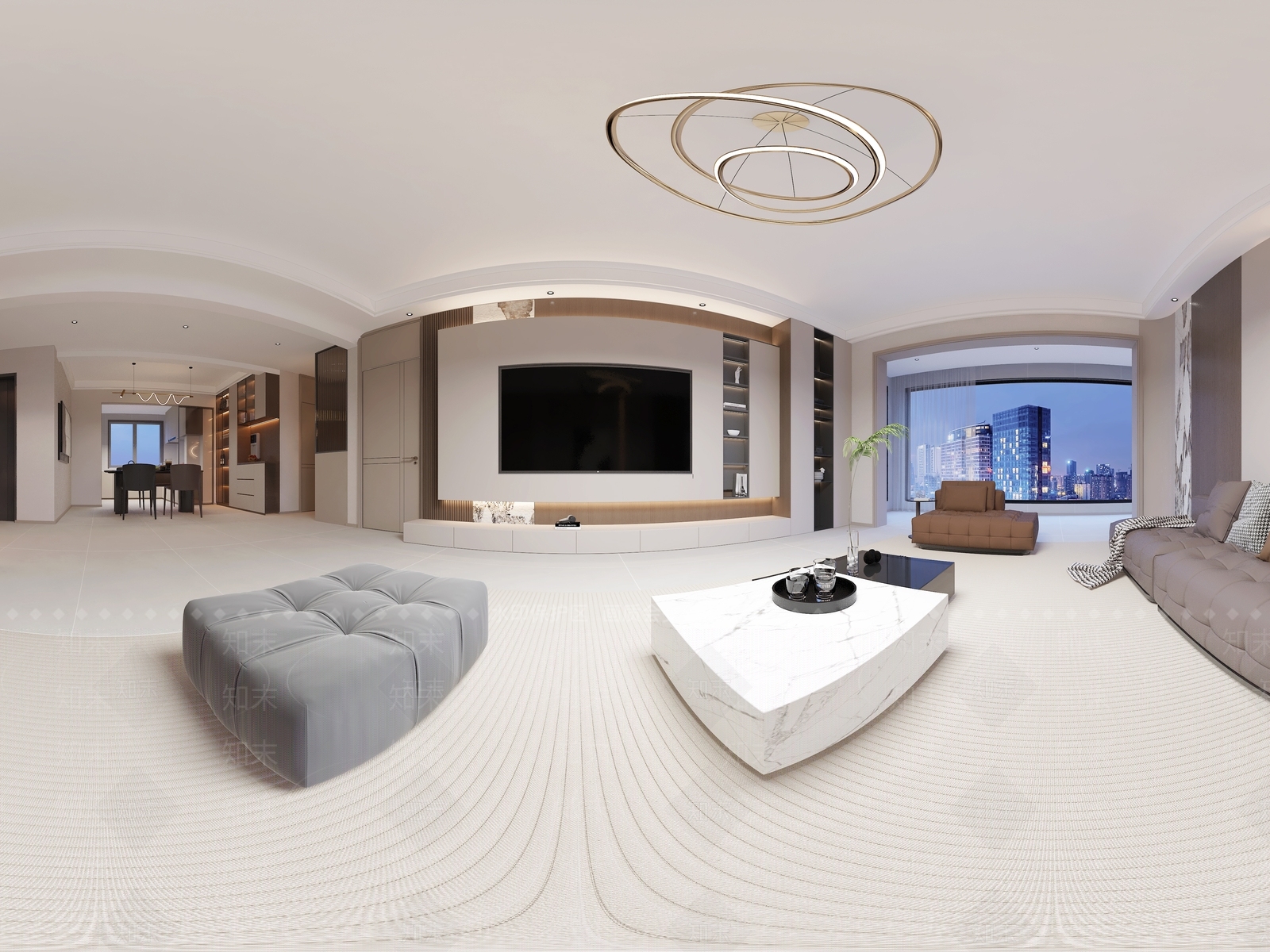 现代简约家居客厅3D模型下载【ID:1201981359】