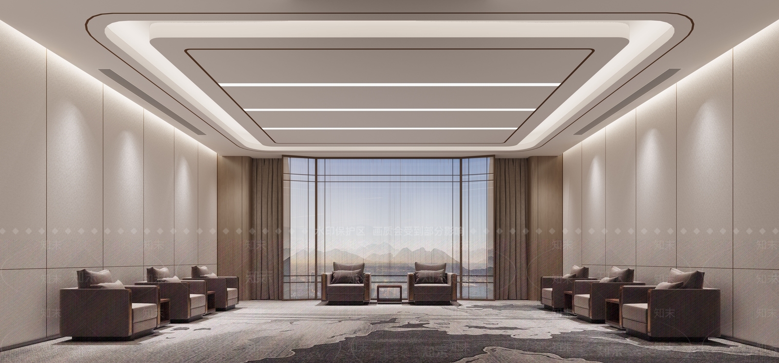 现代新中式接待室3D模型下载【ID:1201981443】