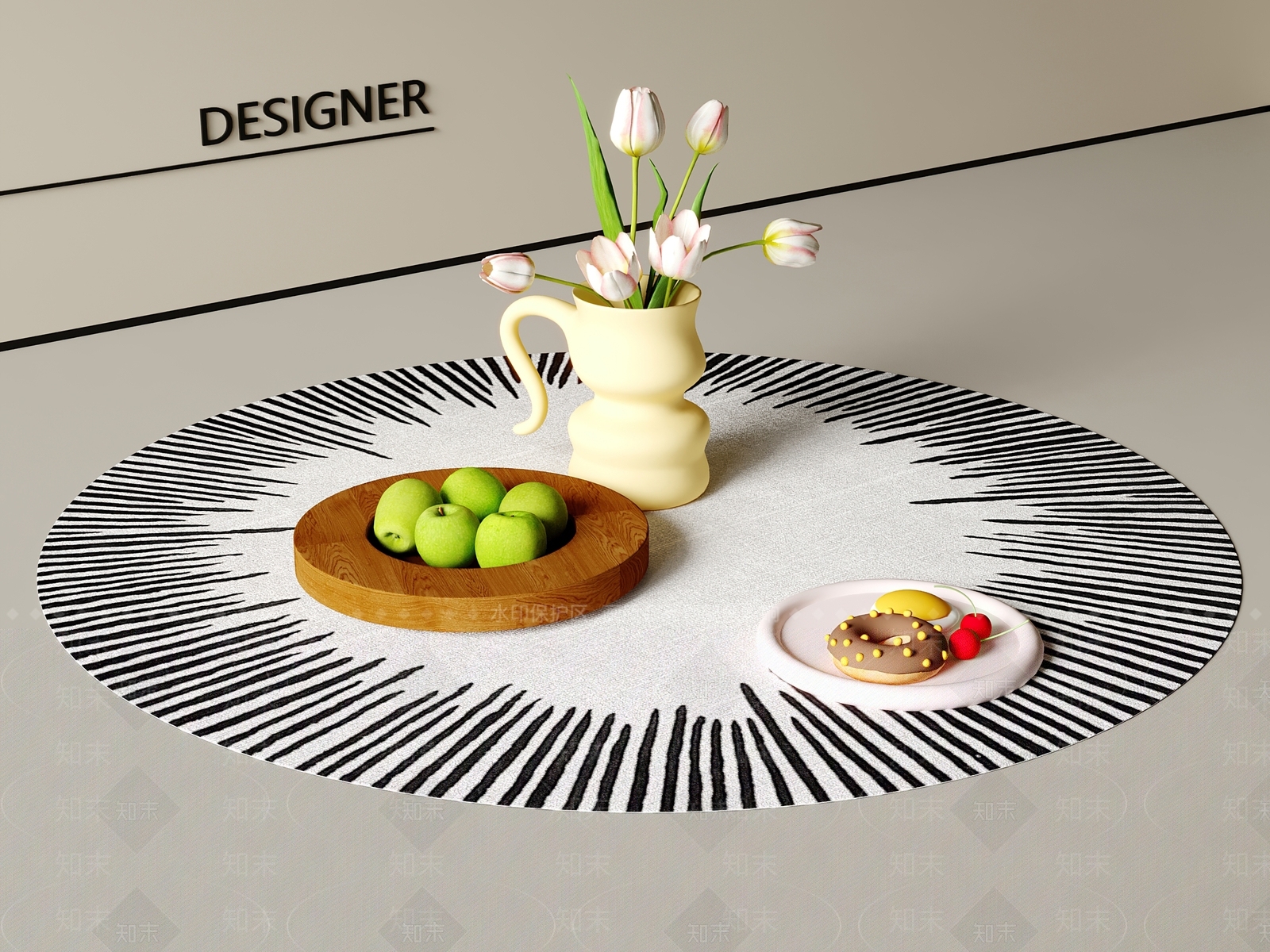 现代摆件组合3D模型下载【ID:1201983418】