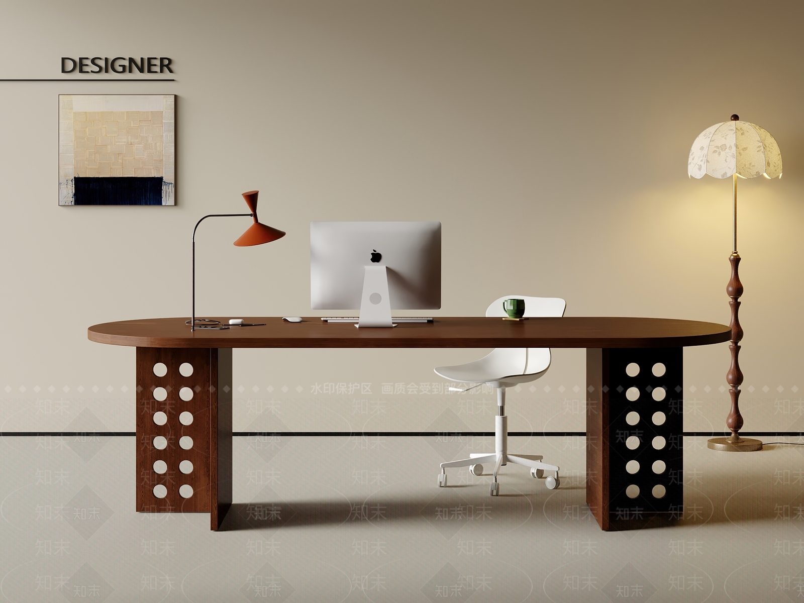 现代书桌3D模型下载【ID:1201983982】