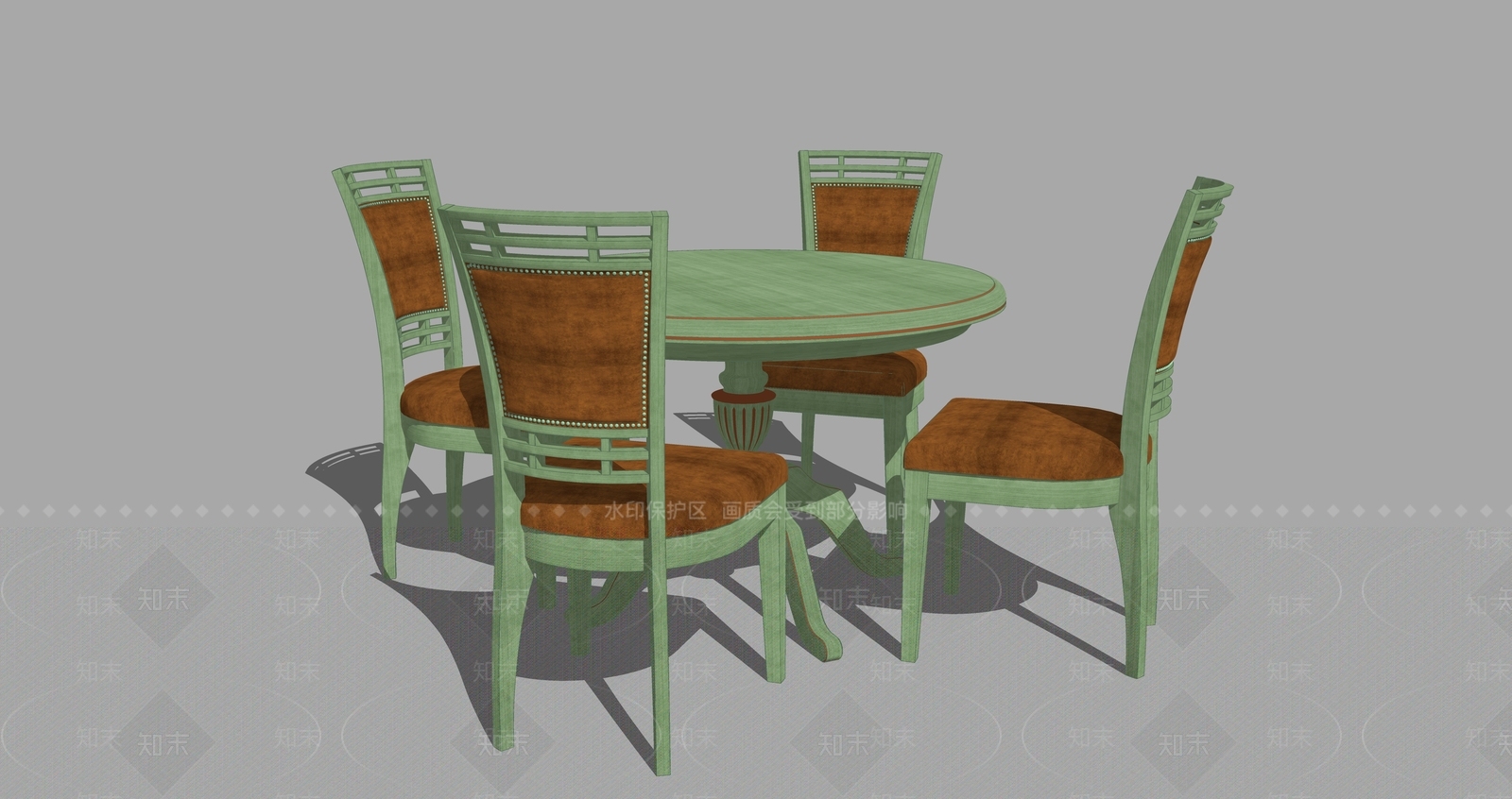 新中式原木餐桌SU模型下载【ID:1201984082】