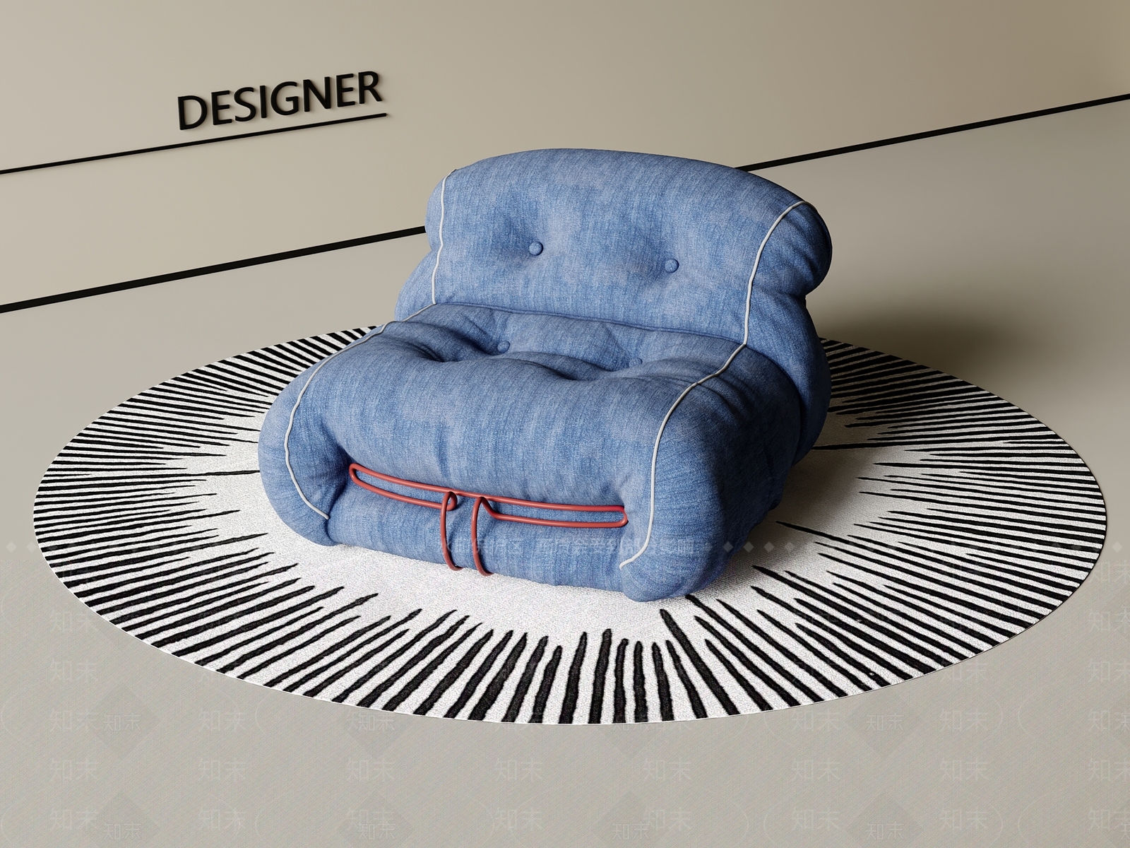 现代单人沙发3D模型下载【ID:1201984016】