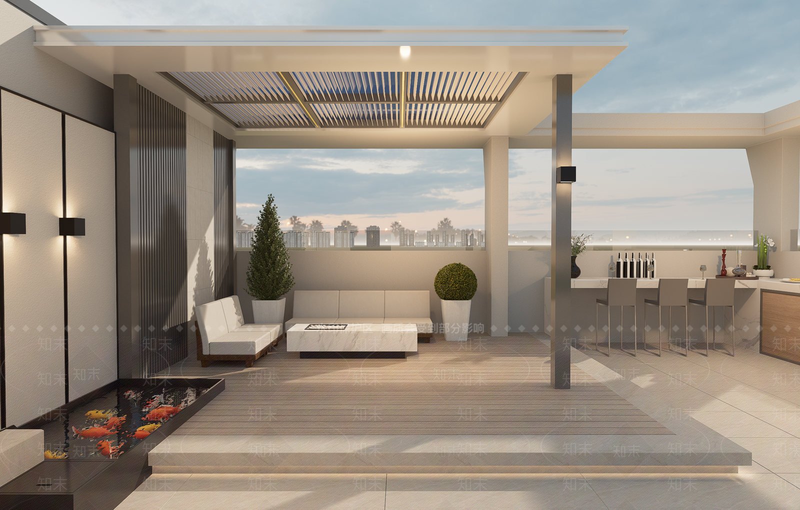 现代屋顶花园SU模型下载【ID:1202053172】