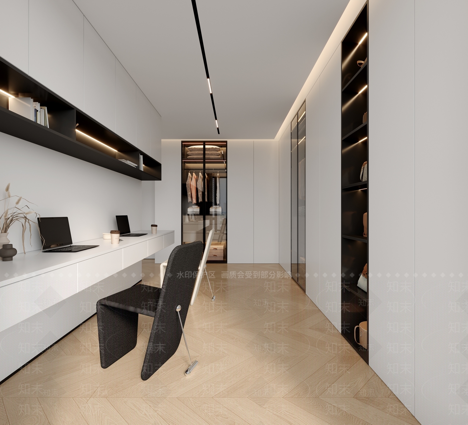 黑色开放式储物架储物柜3D模型下载【ID:1227305421】