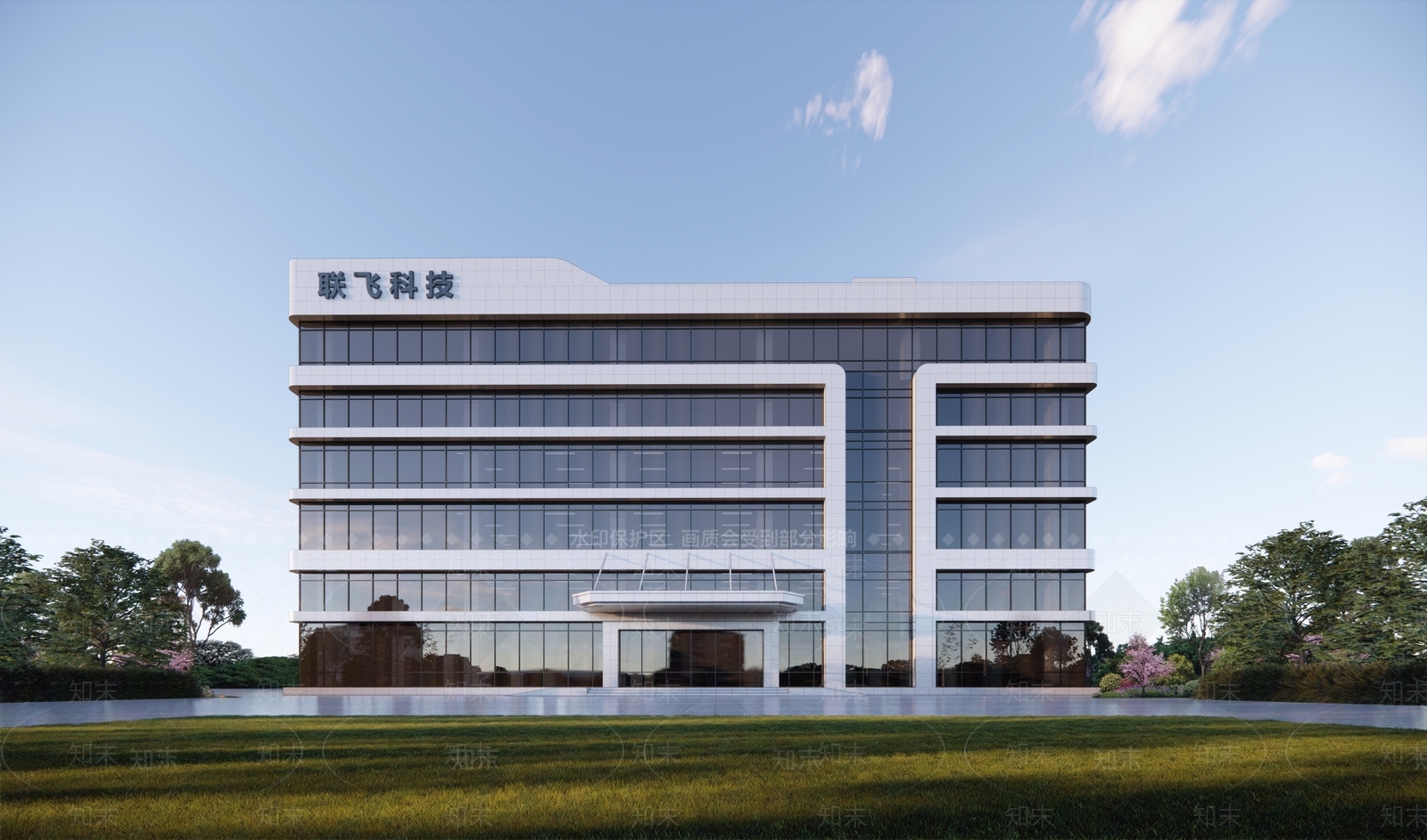 现代简约科研办公楼SU模型下载【ID:1201989234】