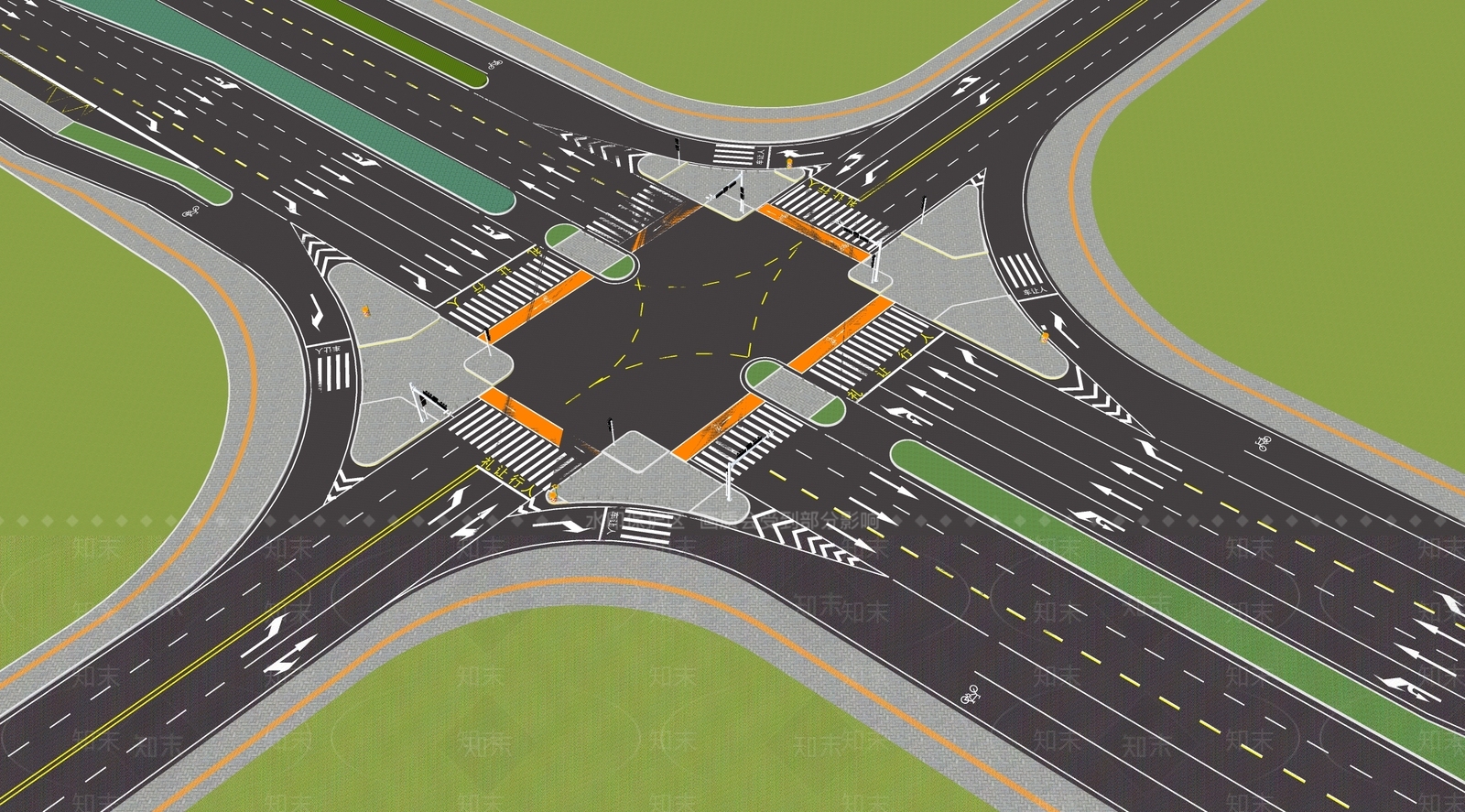 现代交通标识SU模型下载【ID:1201988448】