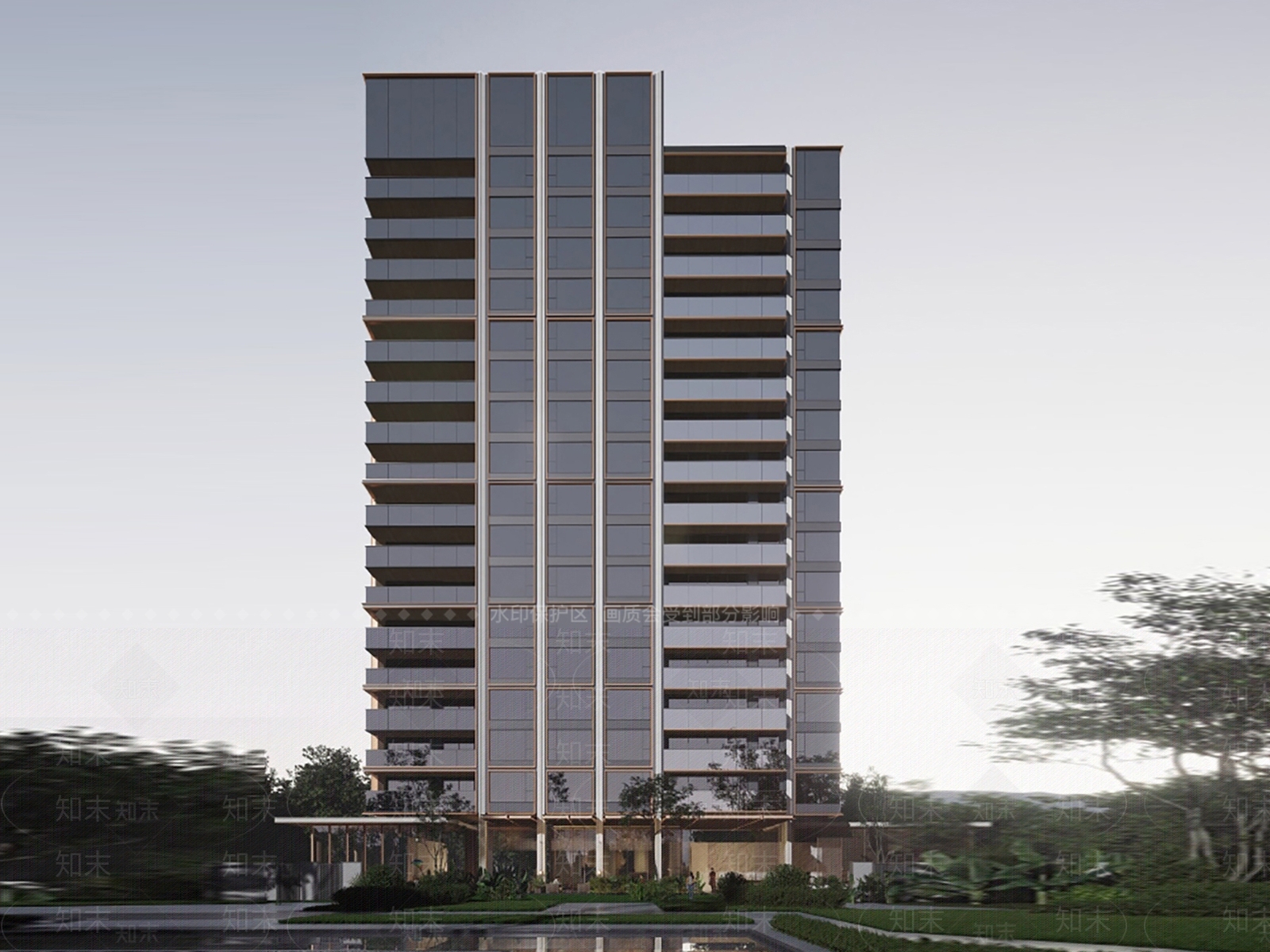 现代高层住宅SU模型下载【ID:1201988680】