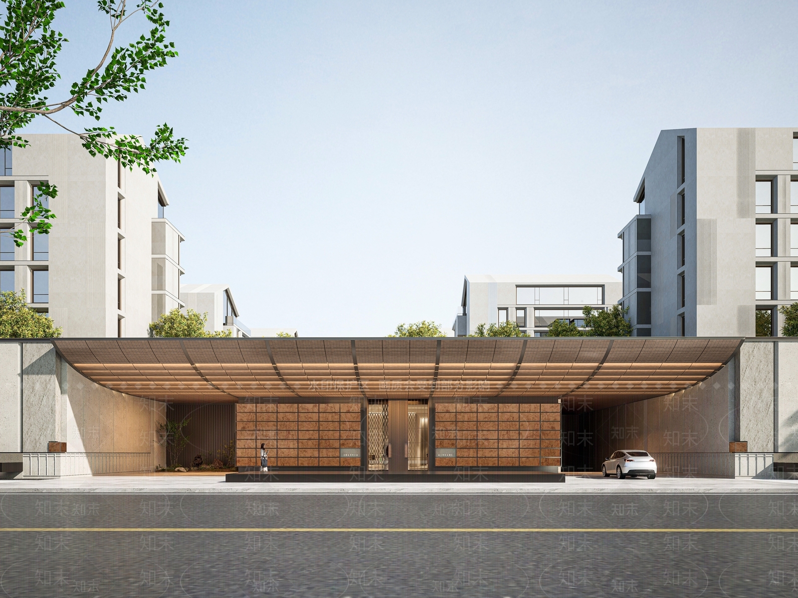 现代小区建筑SU模型下载【ID:1201988759】