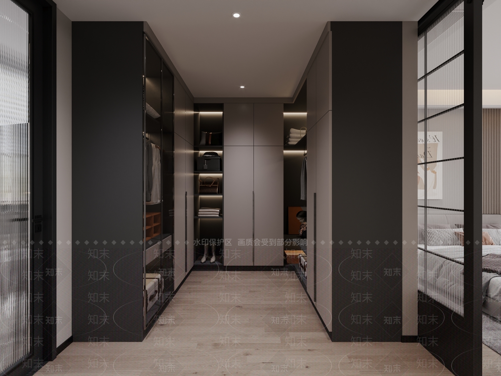 现代简约衣帽间3D模型下载【ID:1201988986】