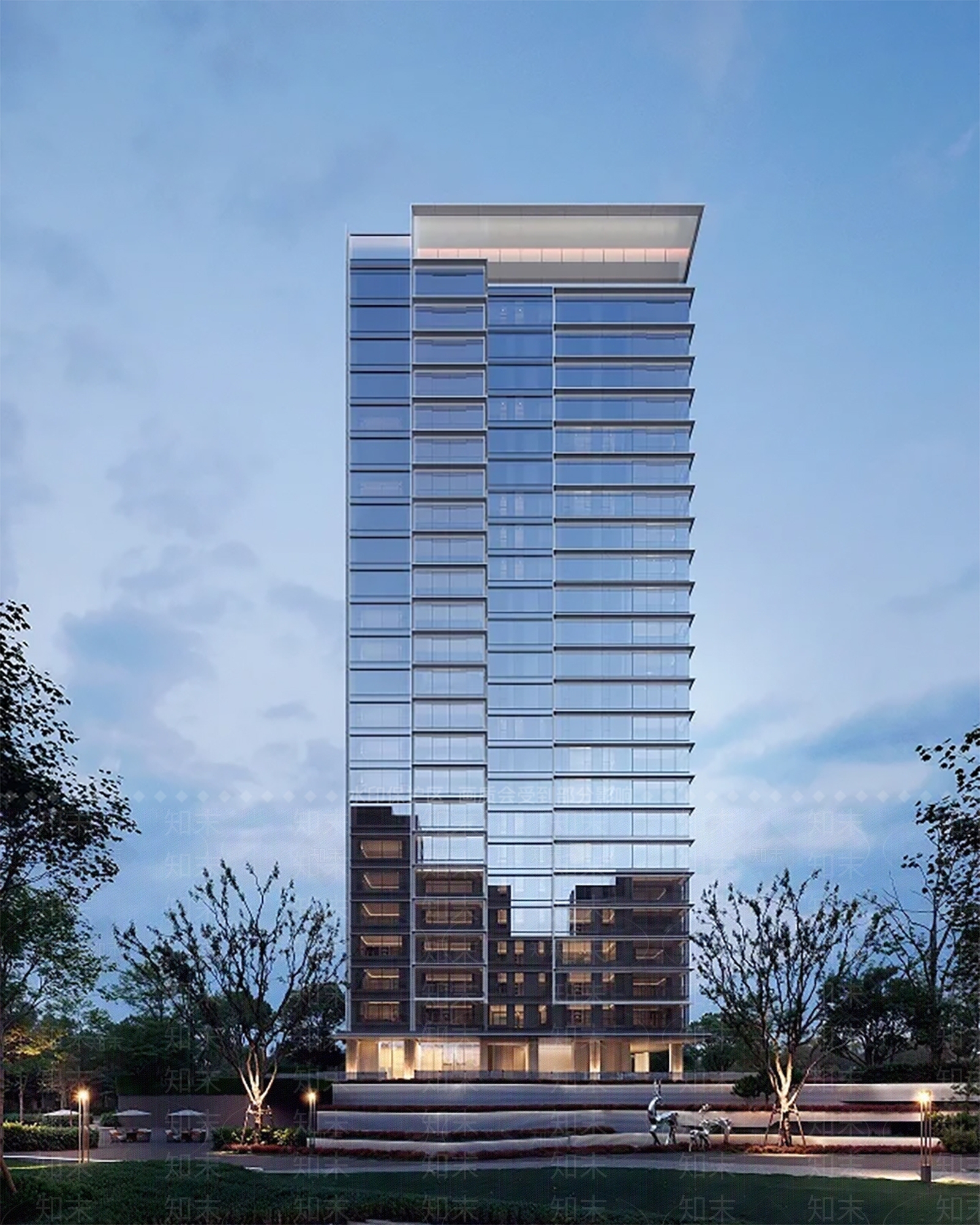 现代高层住宅SU模型下载【ID:1201989545】