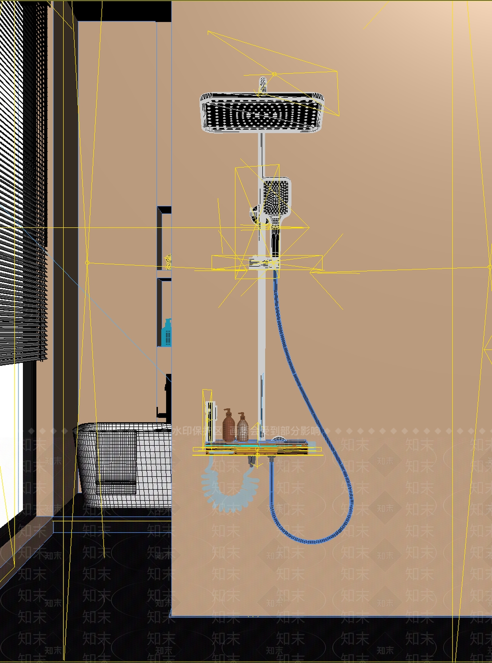 奶油卫生间3D模型下载【ID:1201990660】