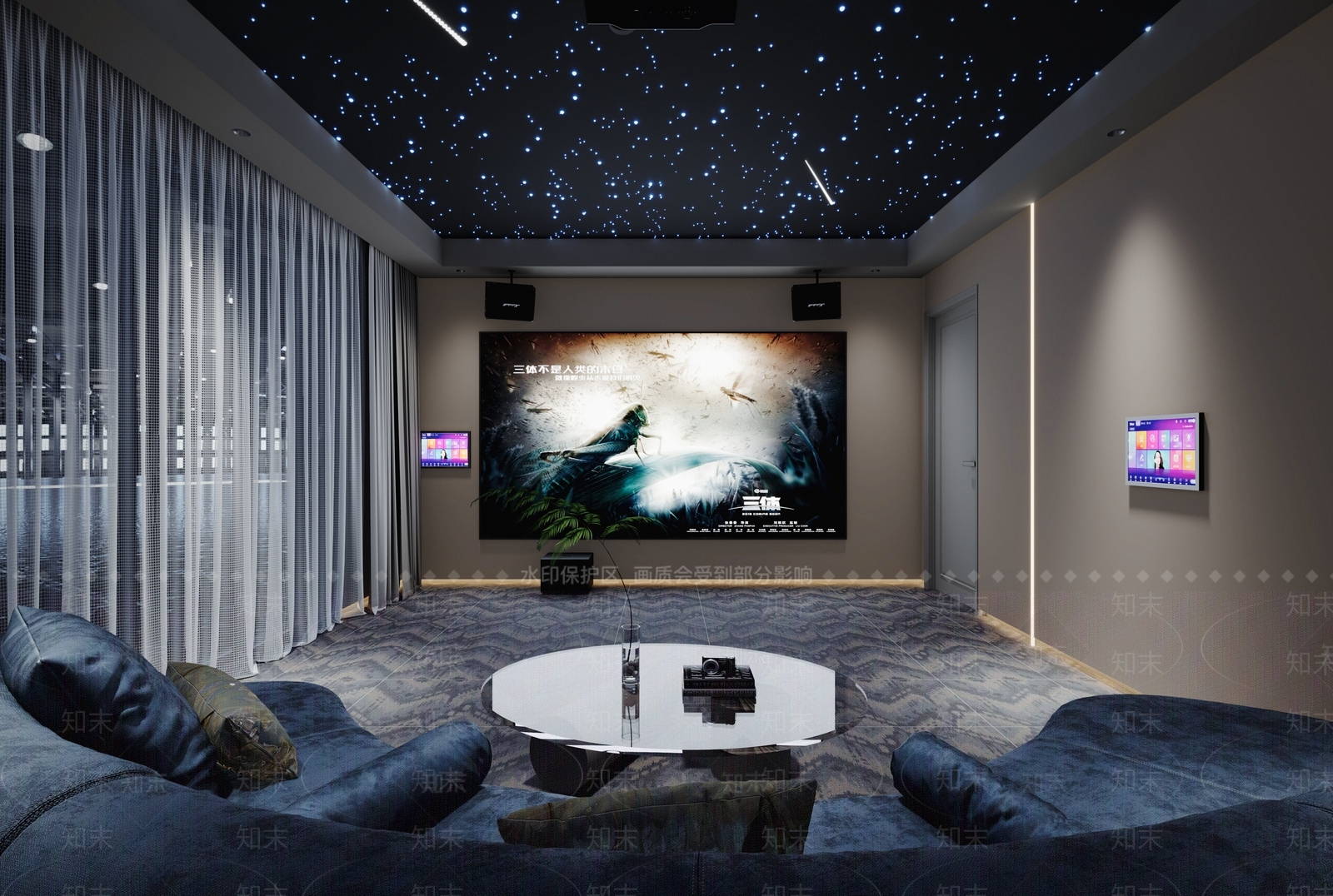 现代影音室3D模型下载【ID:1201990773】