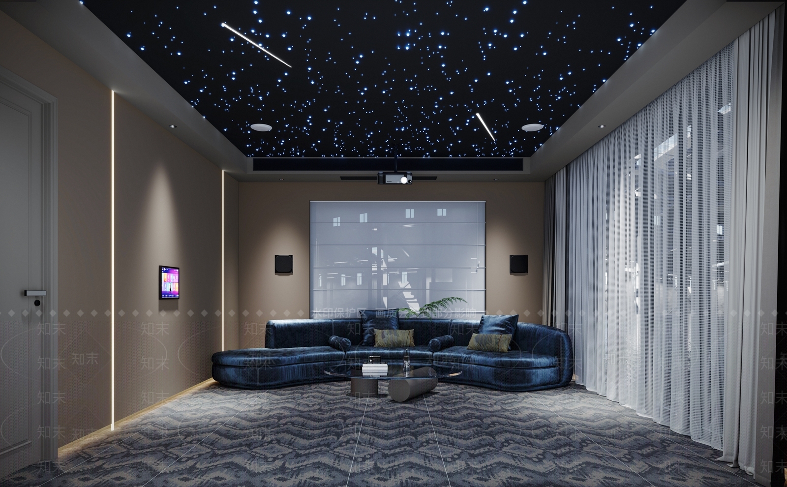 现代影音室3D模型下载【ID:1201990773】