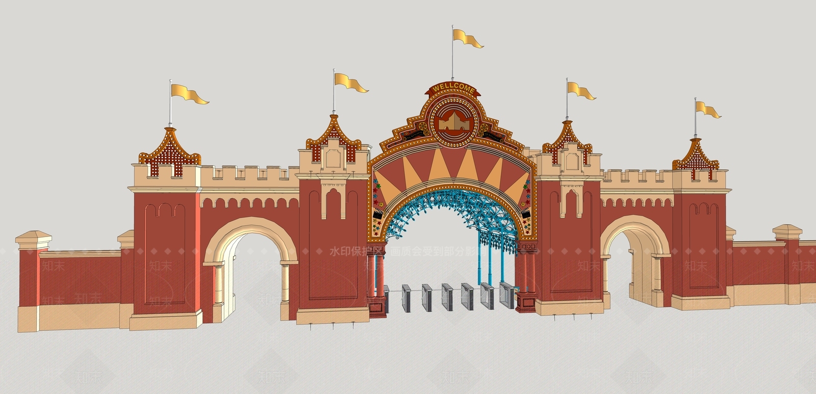 欧式风格建筑SU模型下载【ID:1201990789】