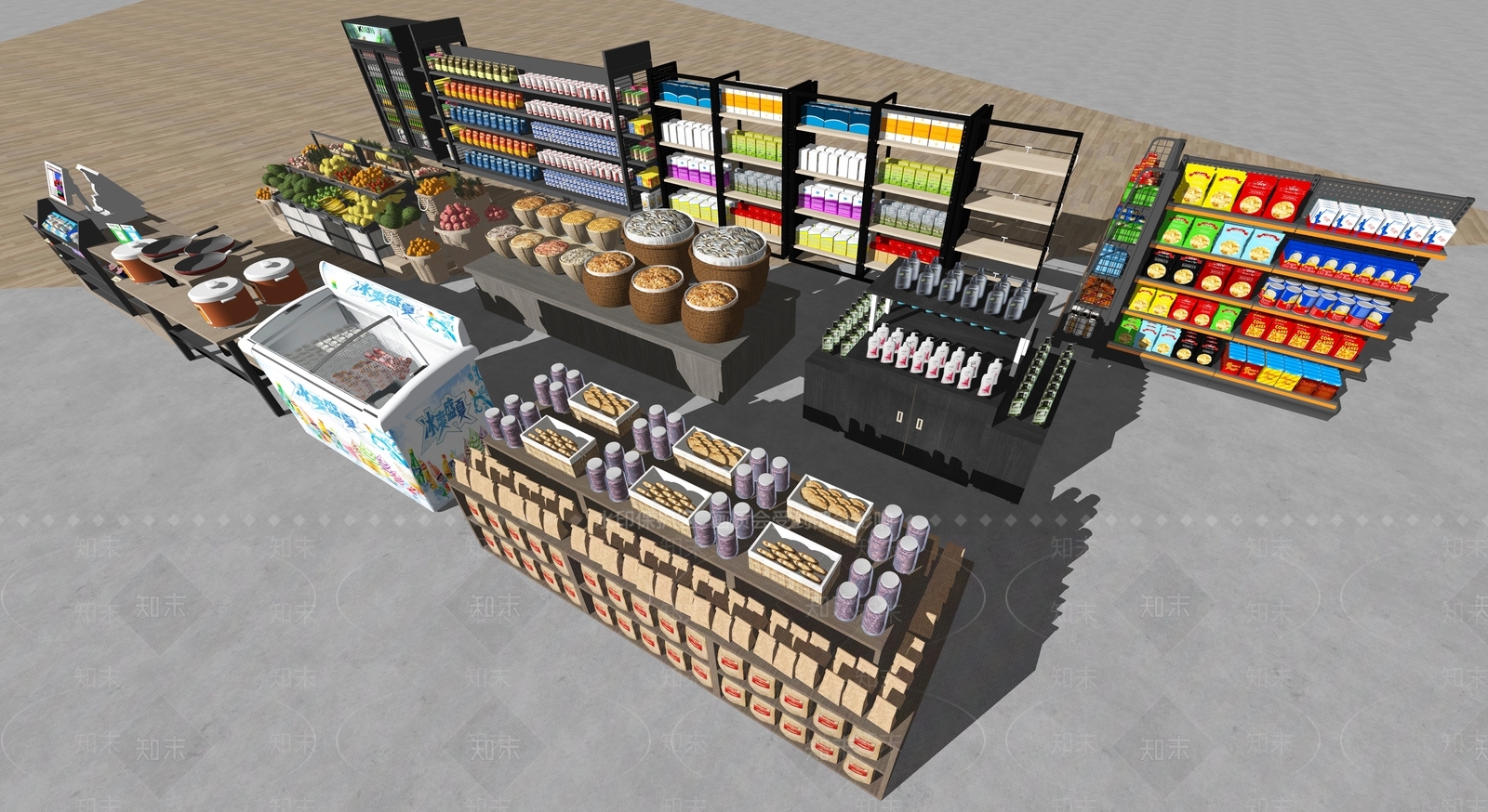 现代便利店SU模型下载【ID:1201991387】