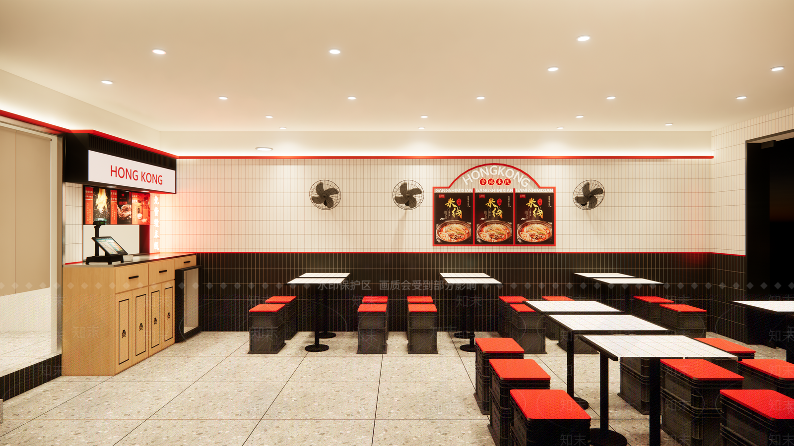 复古工业茶餐厅SU模型下载【ID:1201991931】