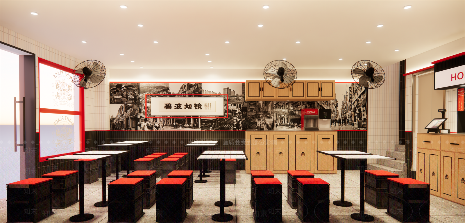 复古工业茶餐厅SU模型下载【ID:1201991931】