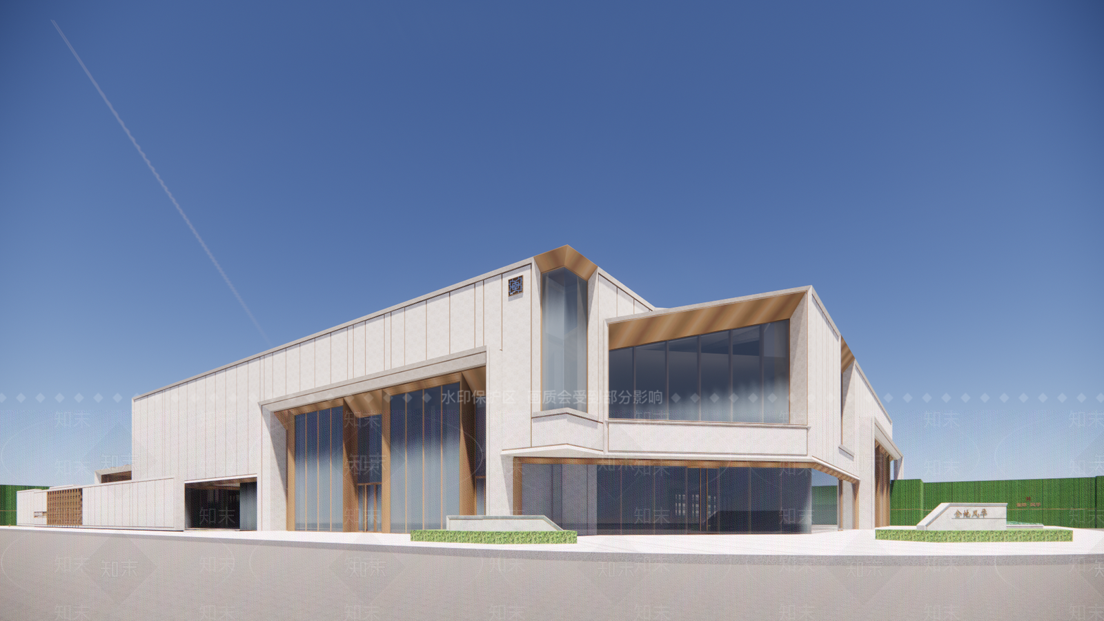 现代售楼处建筑SU模型下载【ID:1201994926】