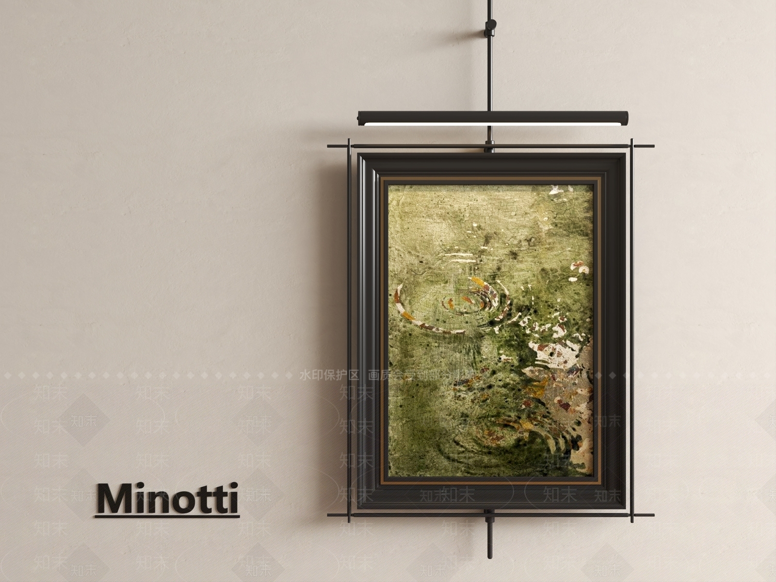 现代新中式挂画3D模型下载【ID:1201998903】