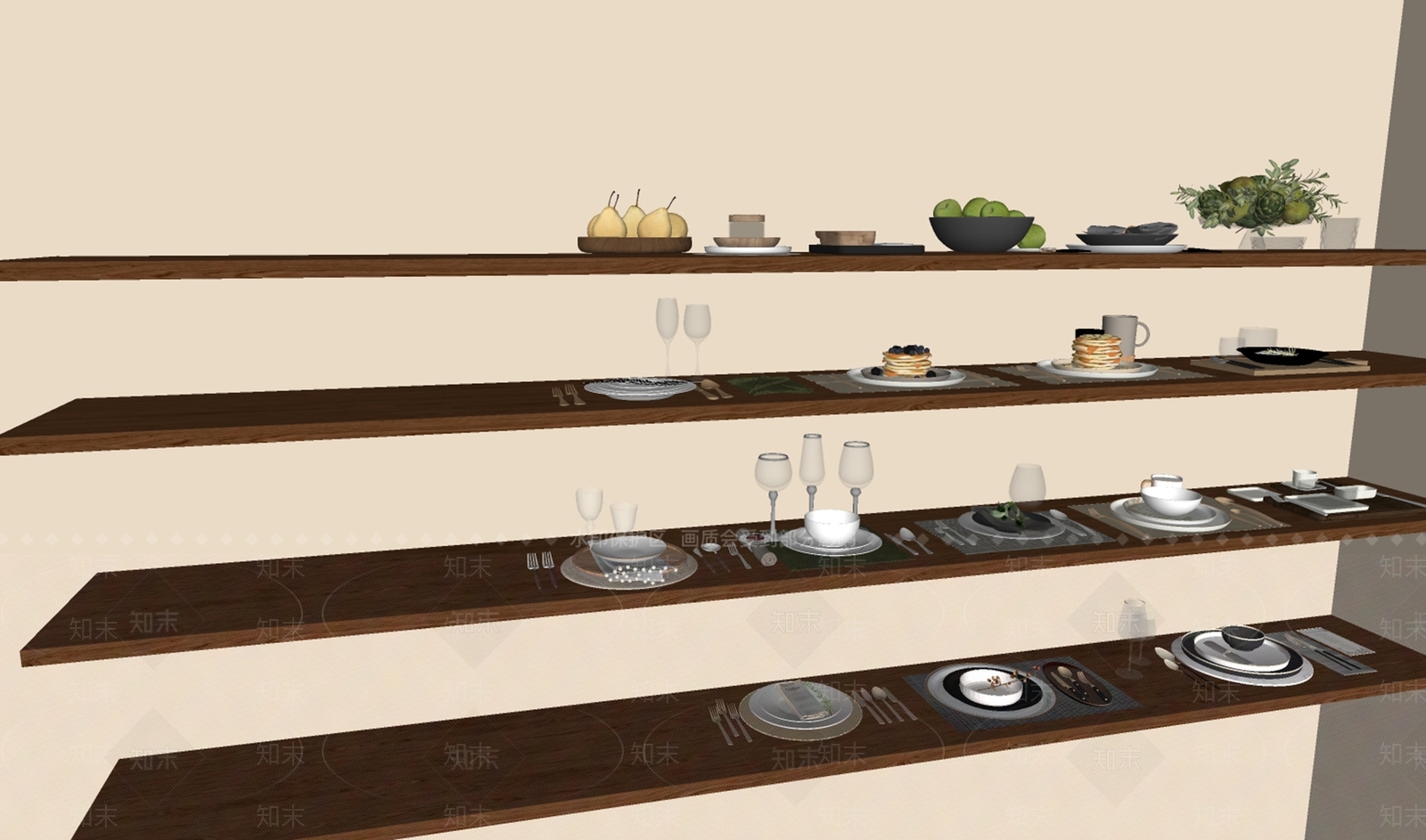 餐具SU模型下载【ID:1201999384】