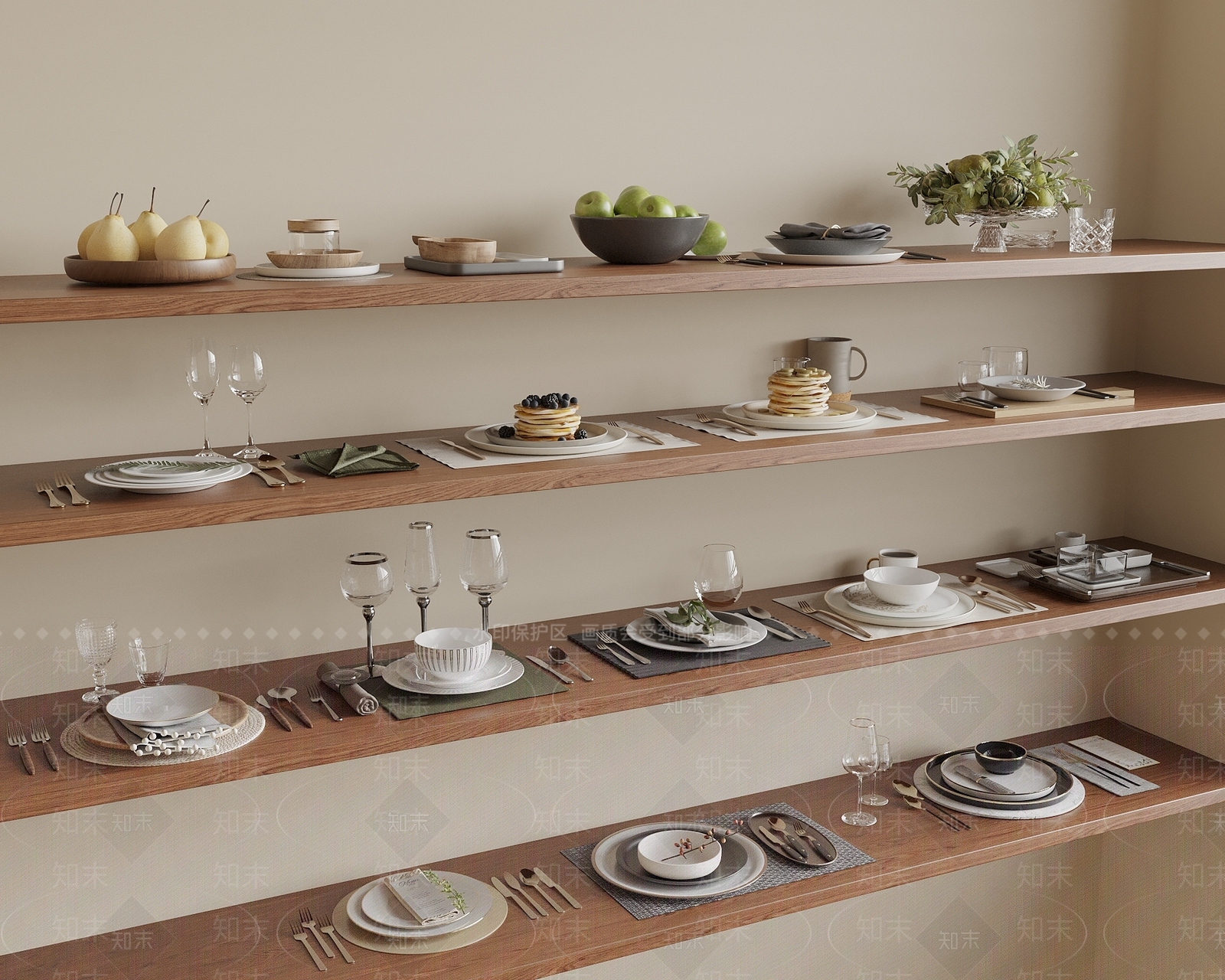 餐具SU模型下载【ID:1201999384】