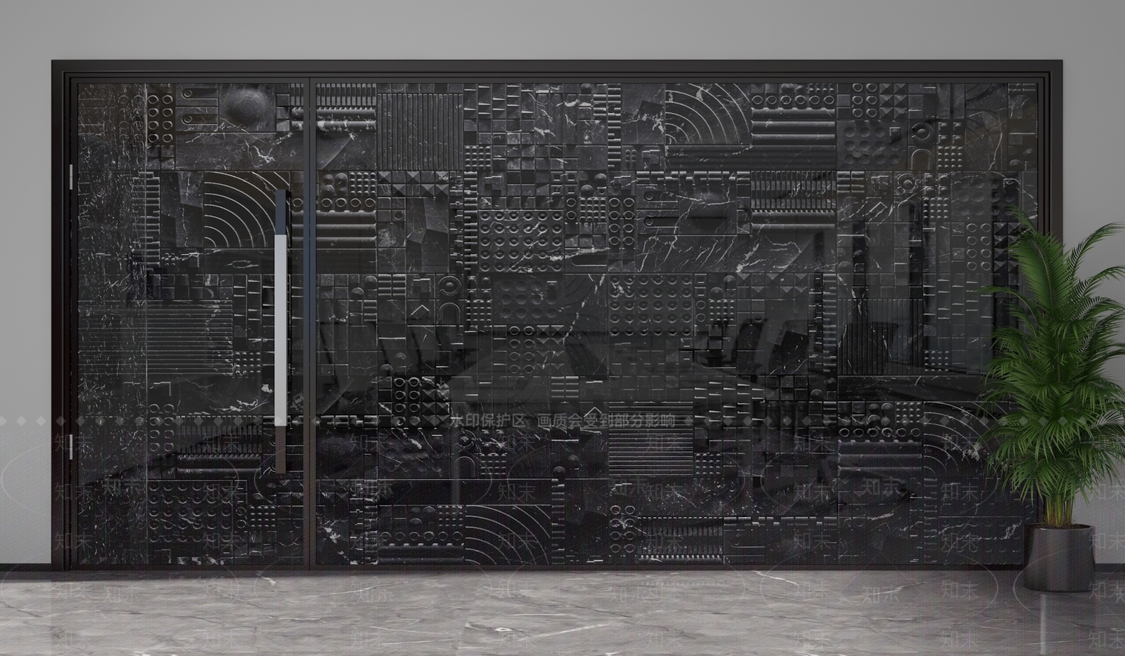 现代隔断3D模型下载【ID:1202000979】