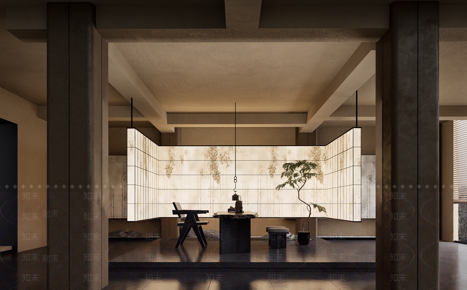 禅意侘寂茶室SU模型下载【ID:1202002919】