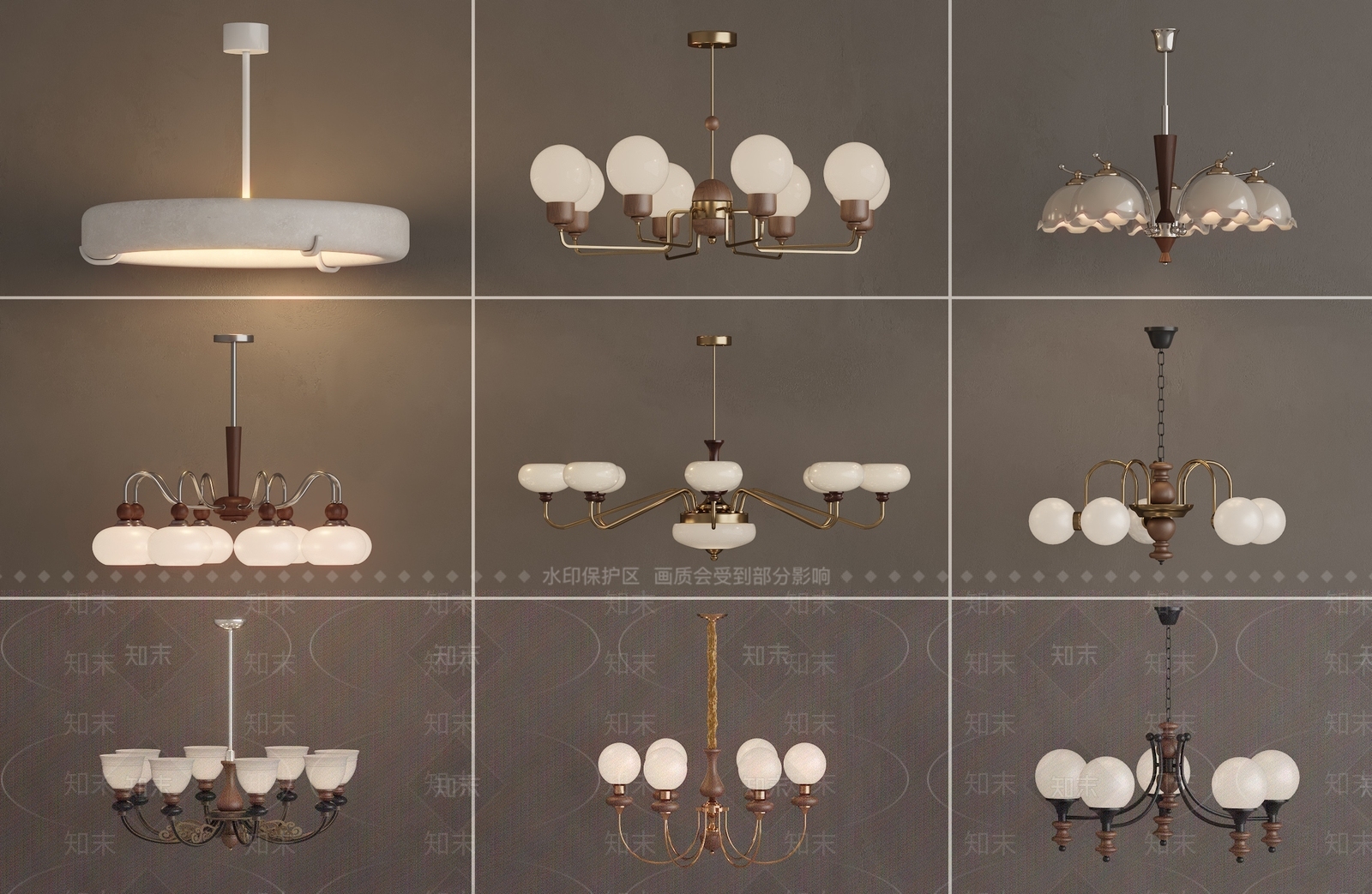 法式复古艺术吊灯3D模型下载【ID:1202003226】