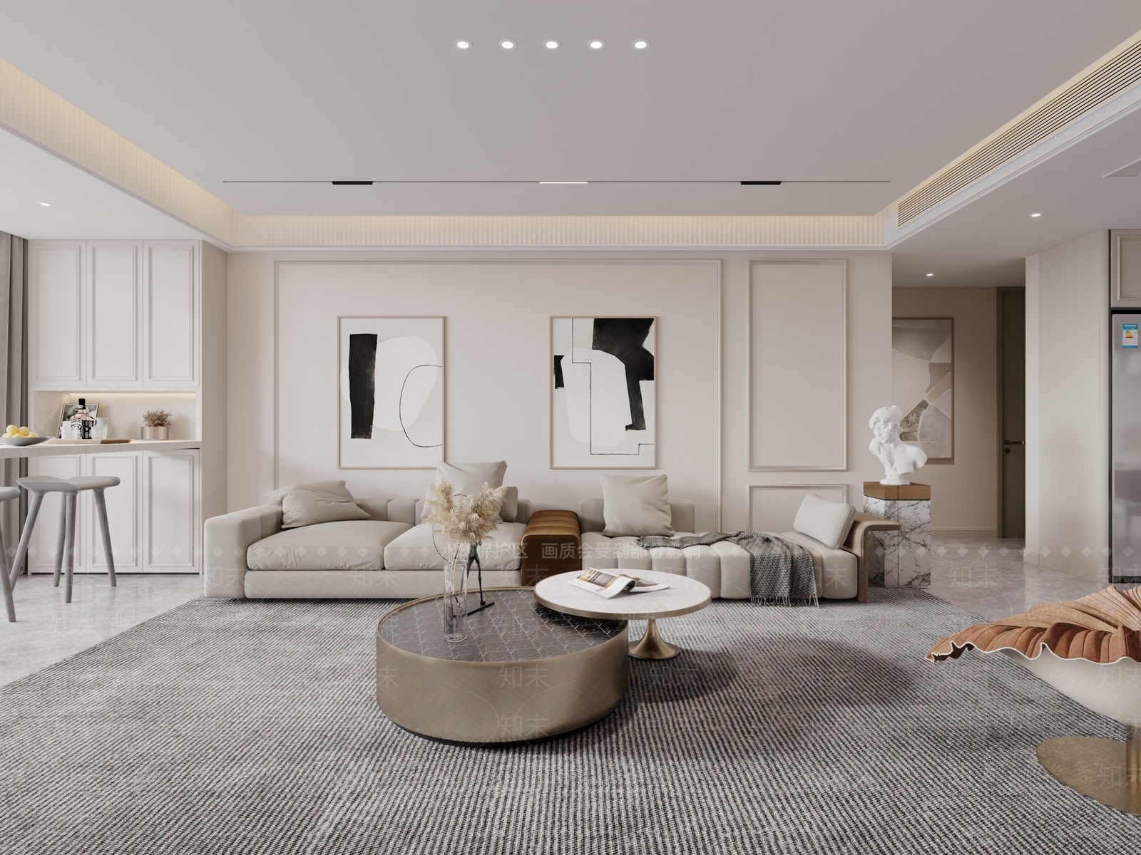 法式简欧家居客厅3D模型下载【ID:1202005280】