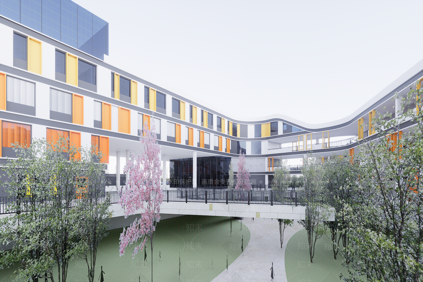 现代学校建筑SU模型下载【ID:1202008386】
