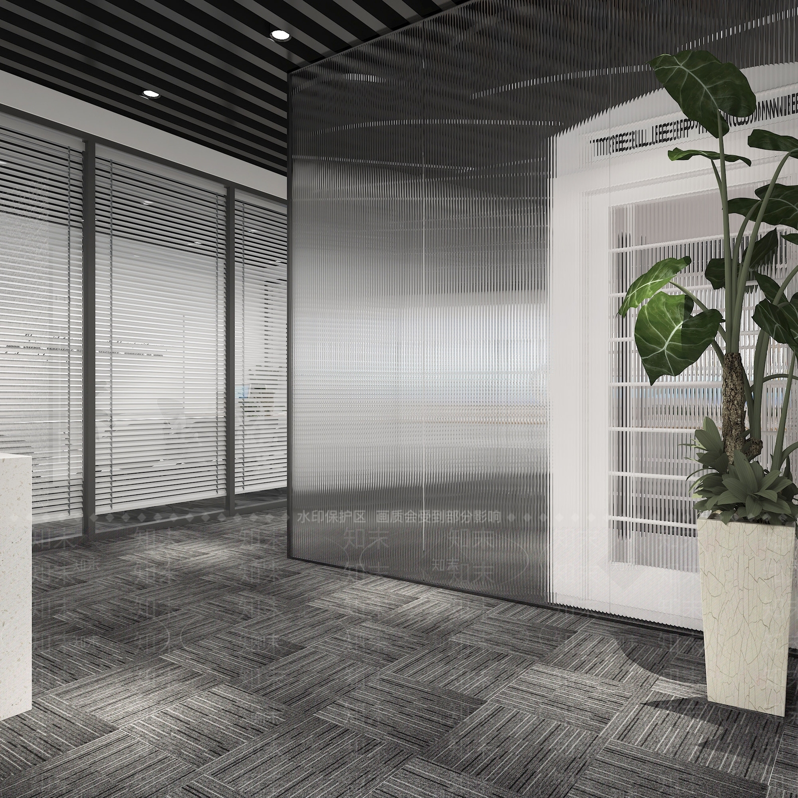 现代办公大厅3D模型下载【ID:1202012112】