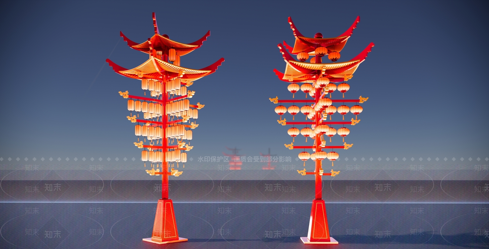 现代景观灯SU模型下载【ID:1202014170】