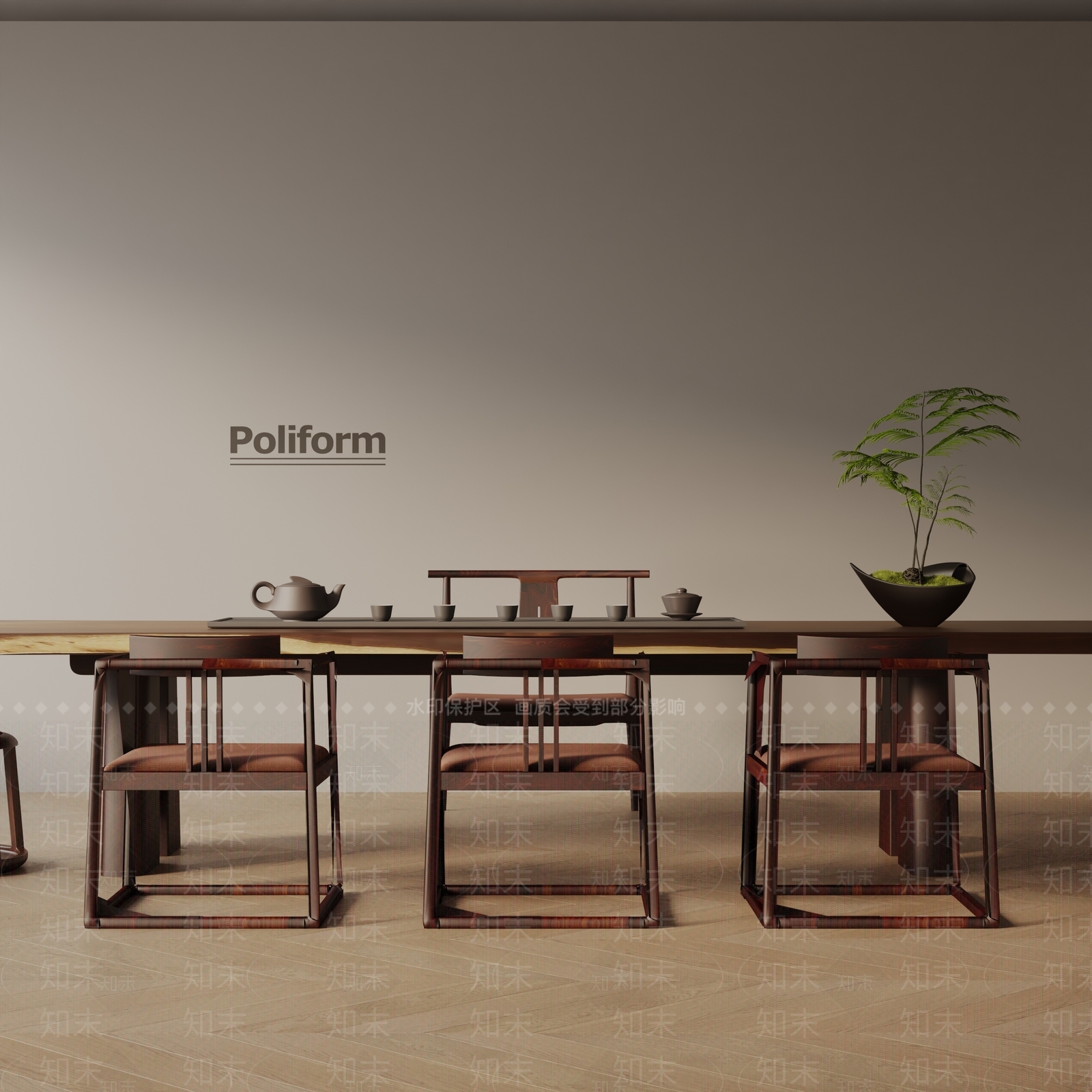 现代茶室3D模型下载【ID:1202014051】