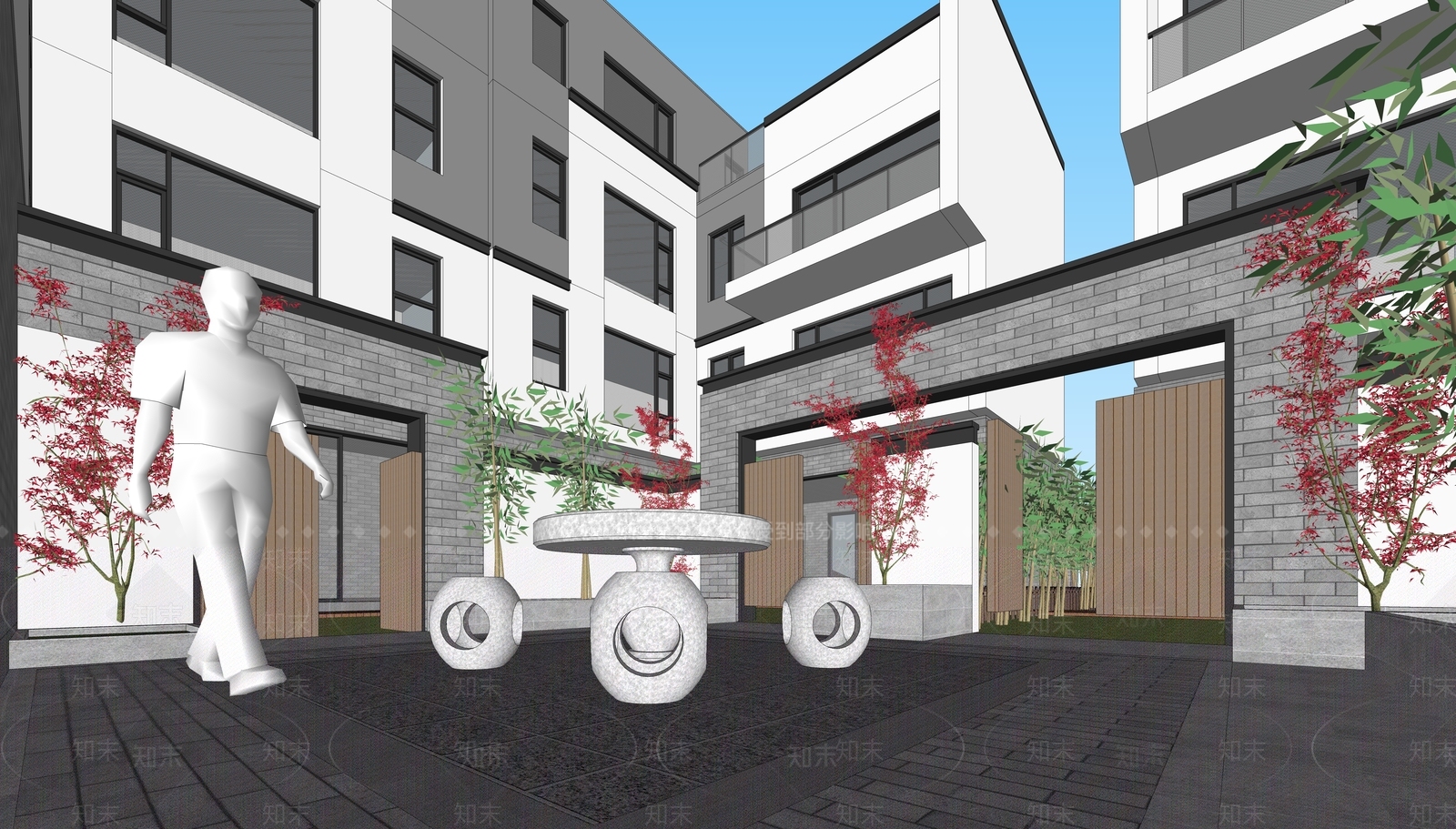 新中式中式四合院SU模型下载【ID:1202015474】