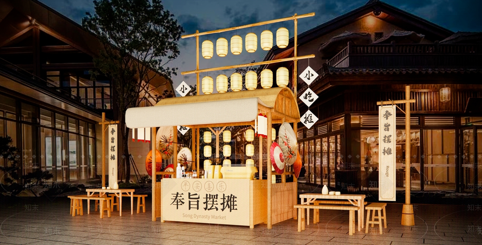 摊位SU模型下载【ID:1202015874】