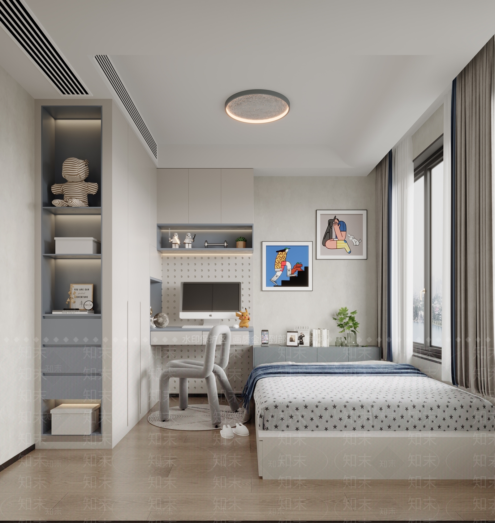 现代榻榻米卧室3D模型下载【ID:1202016538】