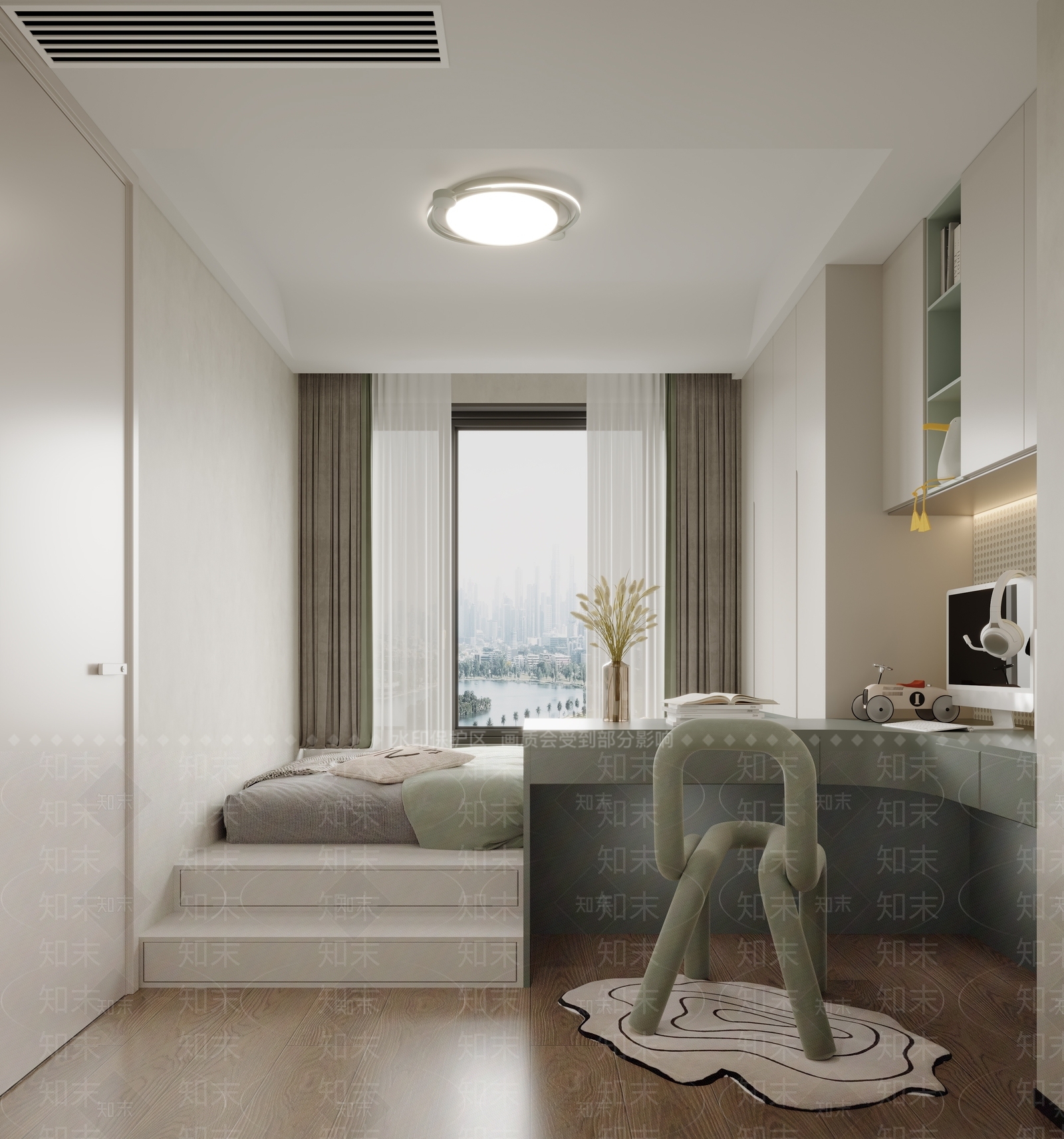 现代榻榻米卧室3D模型下载【ID:1202016785】