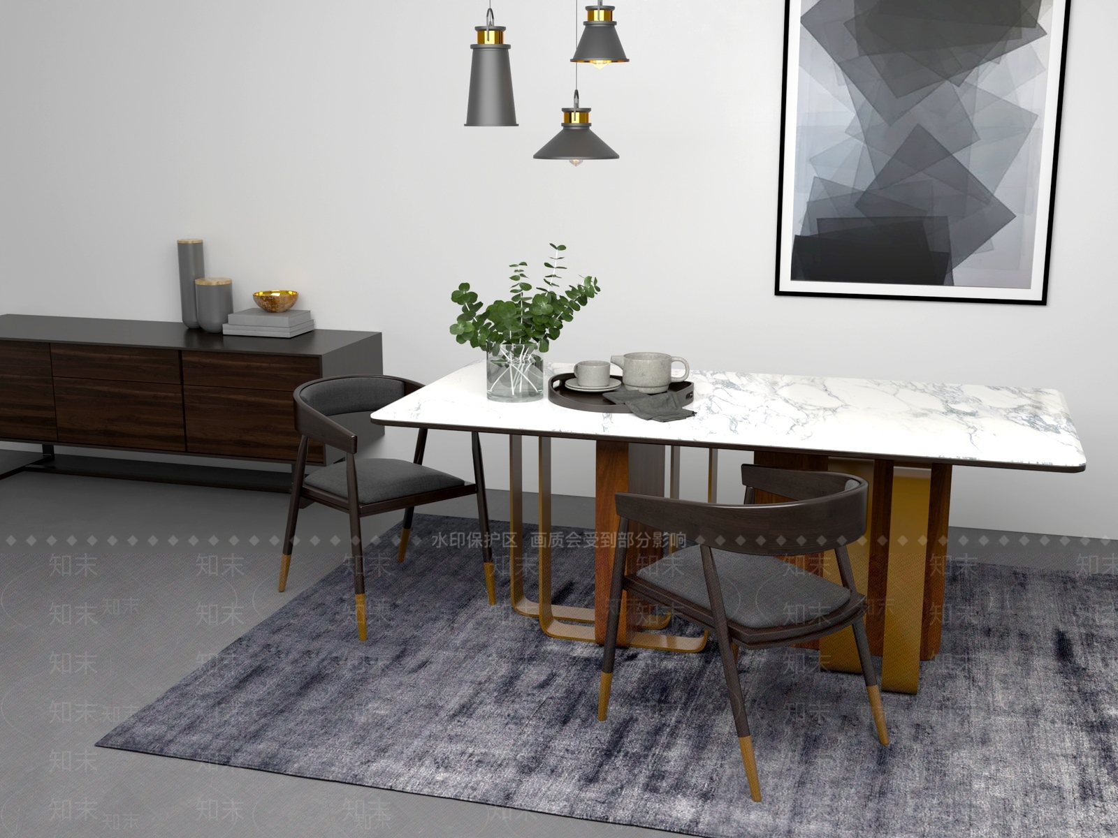 新中式中式茶桌椅3D模型下载【ID:1202016796】