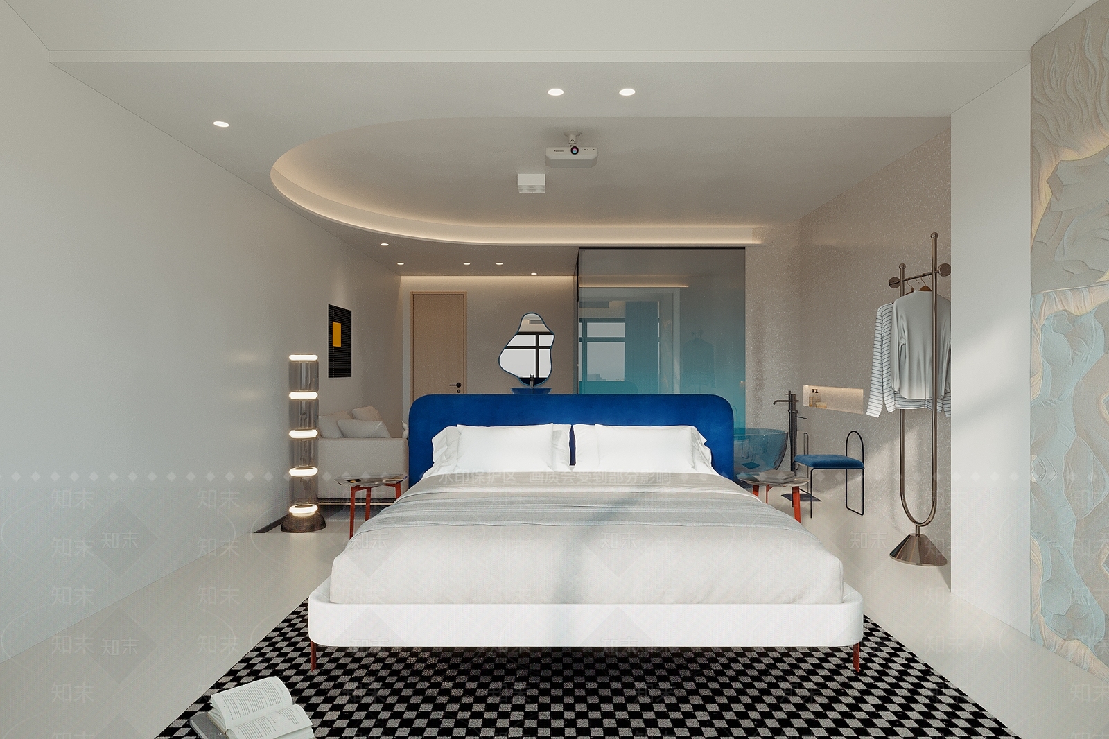 现代美式民宿客房3D模型下载【ID:1202017538】