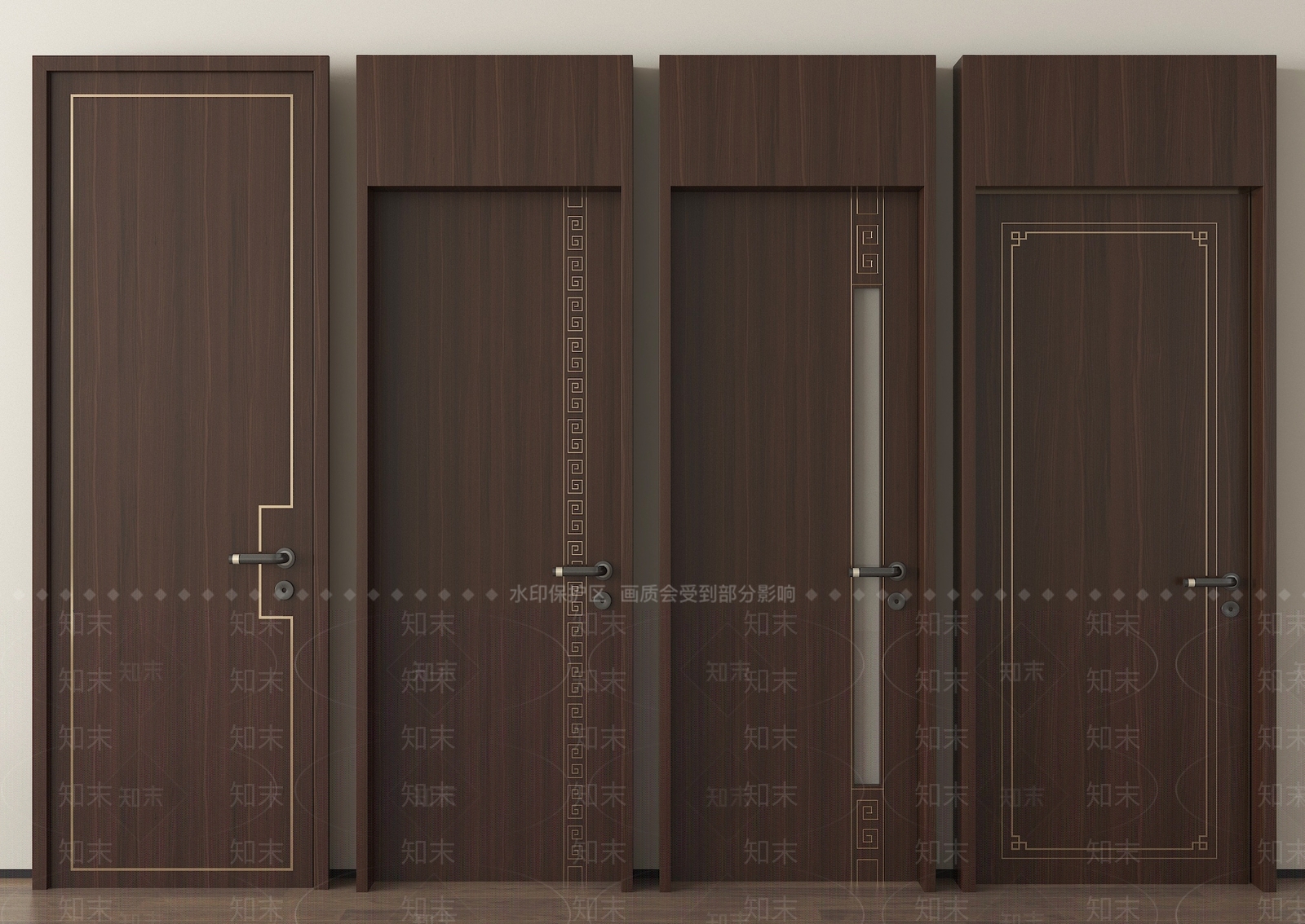 新中式单开门3D模型下载【ID:1202018441】