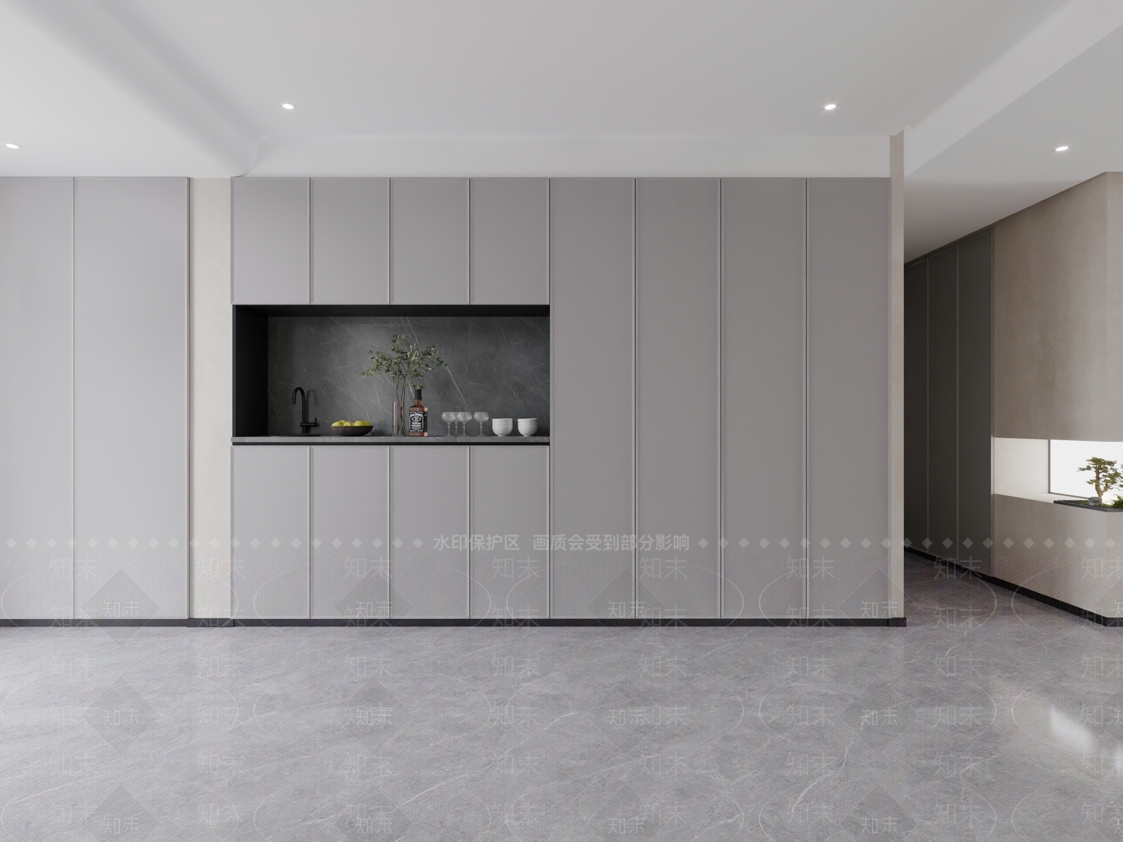 现代简约餐边柜3D模型下载【ID:1202018439】