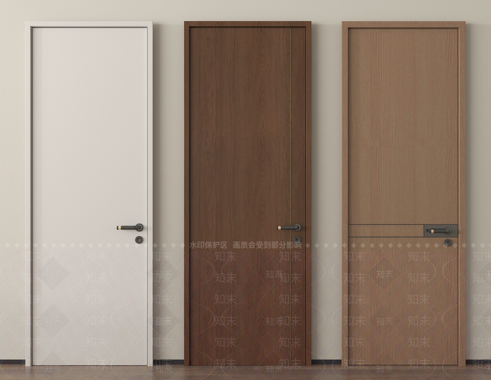 现代平开门SU模型下载【ID:1202018690】