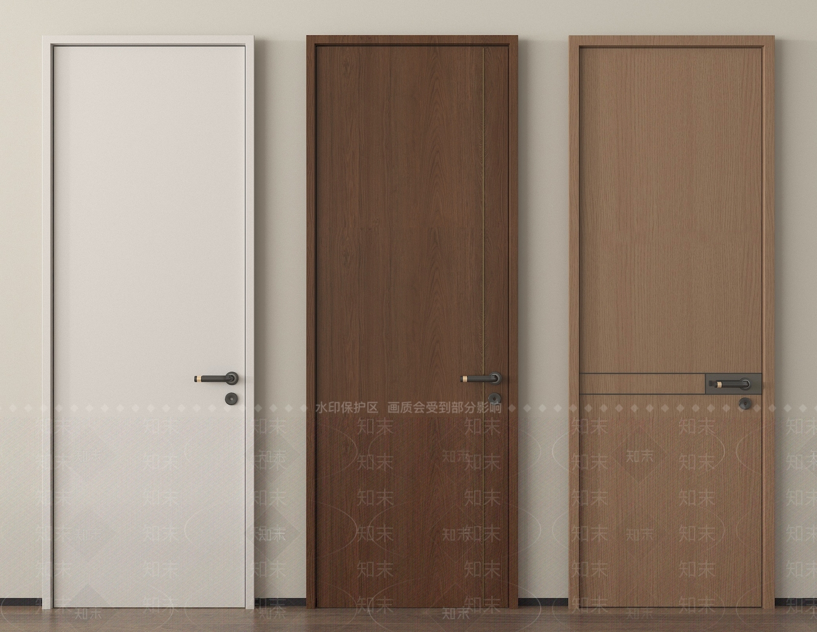 现代平开门3D模型下载【ID:1202018644】