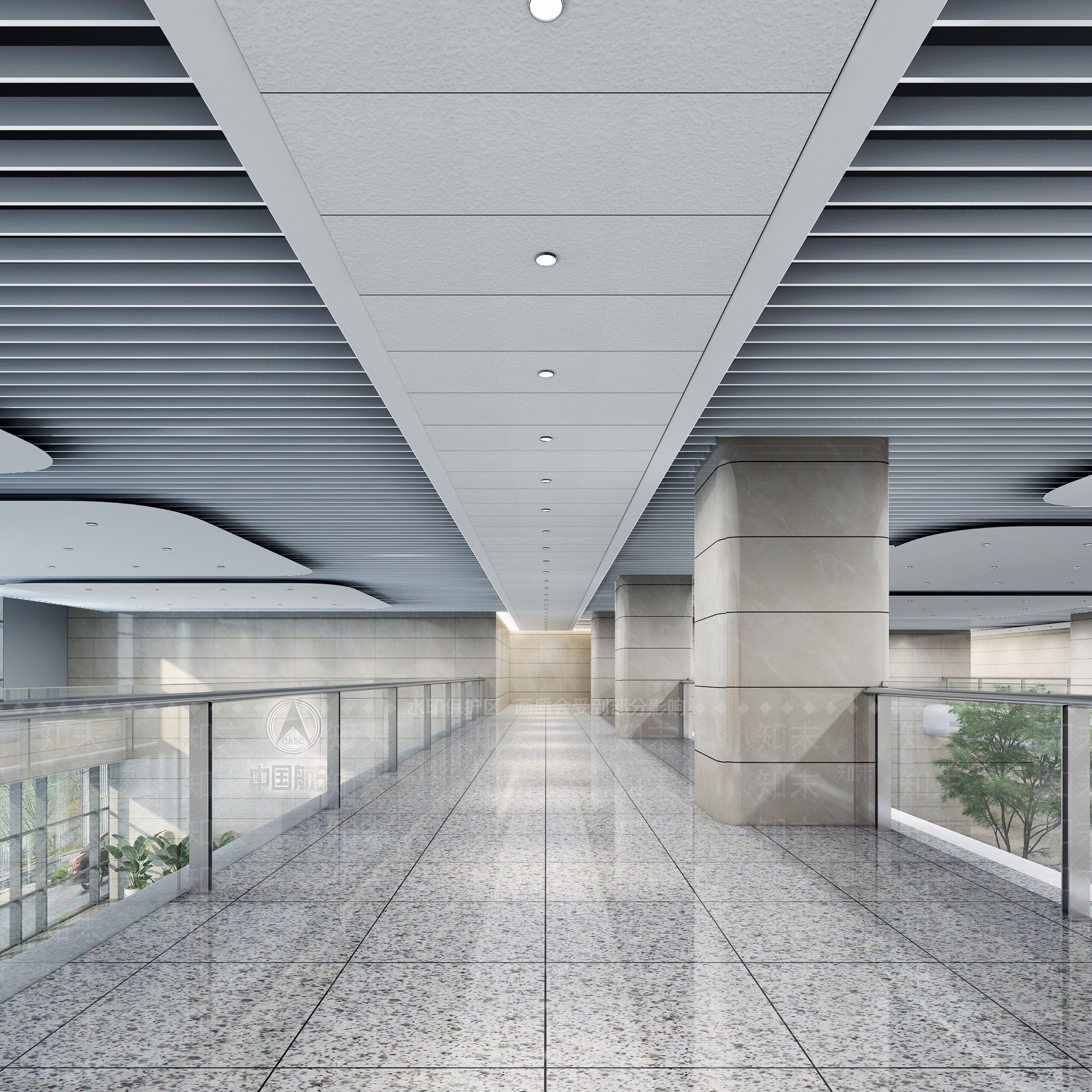 现代办公大厅3D模型下载【ID:1202019764】