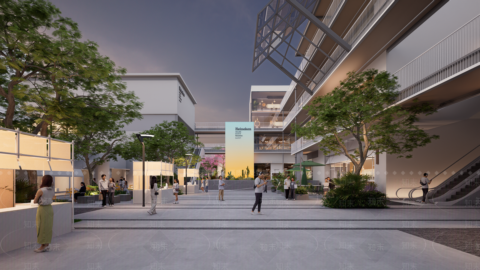 现代商业街SU模型下载【ID:1202020379】