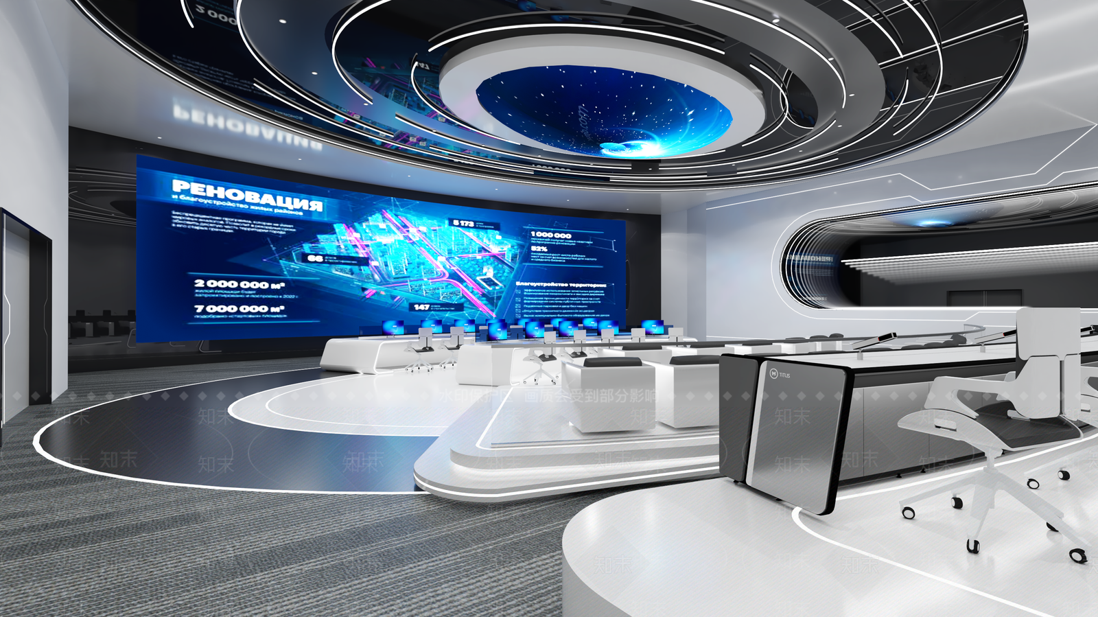 现代简约科技展厅SU模型下载【ID:1202021422】