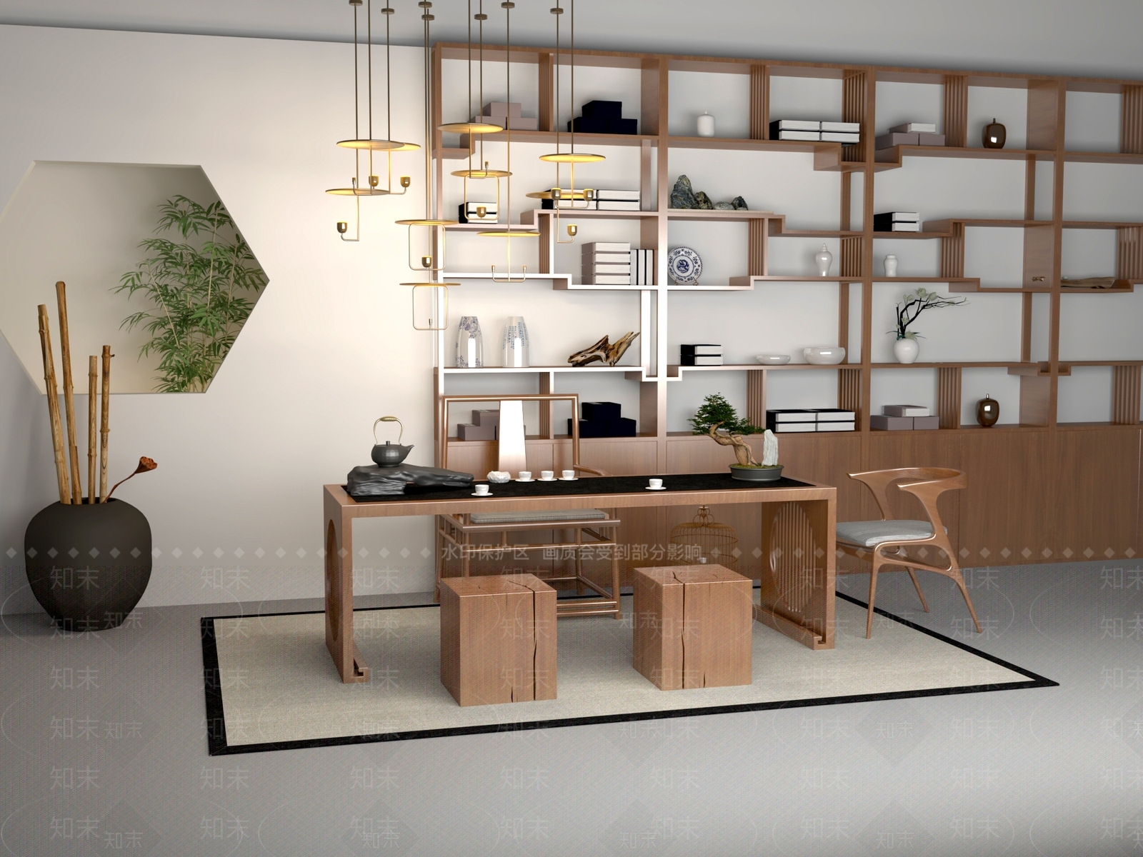 新中式中式茶桌椅3D模型下载【ID:1202020763】