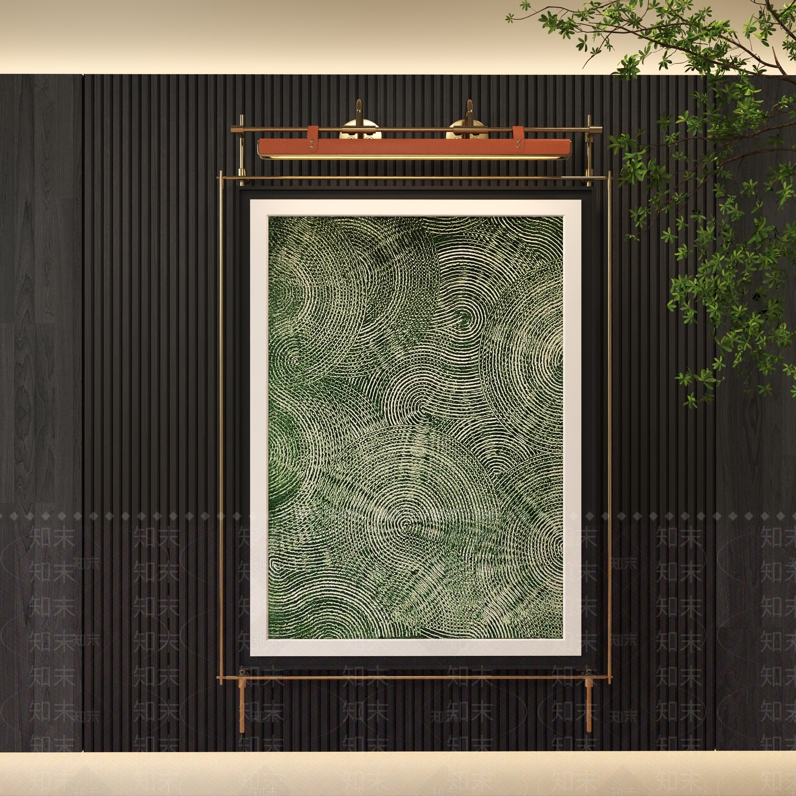 现代中式挂画3D模型下载【ID:1202021421】