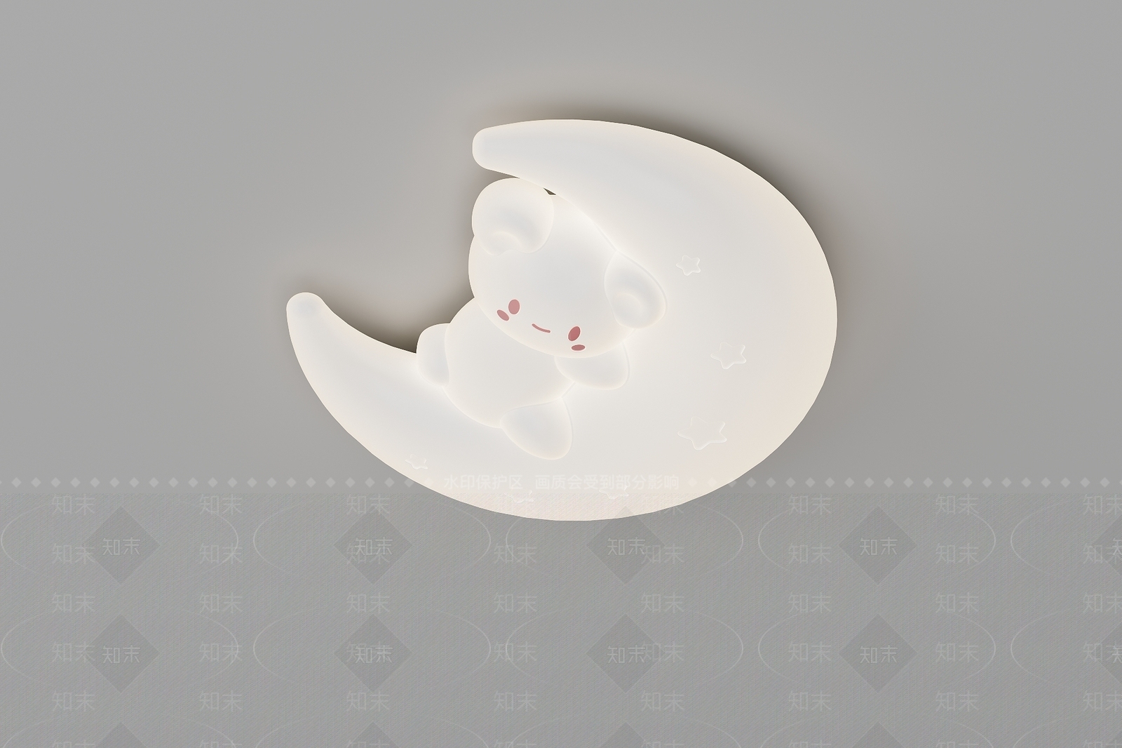 现代奶油吸顶灯3D模型下载【ID:1202021517】