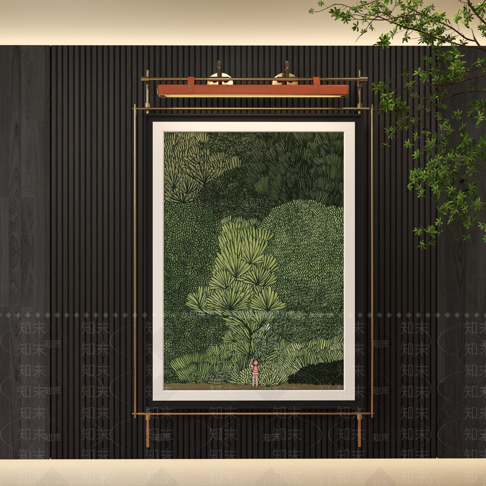 现代中式挂画3D模型下载【ID:1202022275】